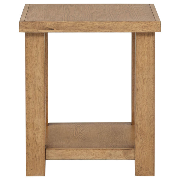 Coaster Furniture Beasley 723327 Square Wood Side Table With Shelf - Golden Oak