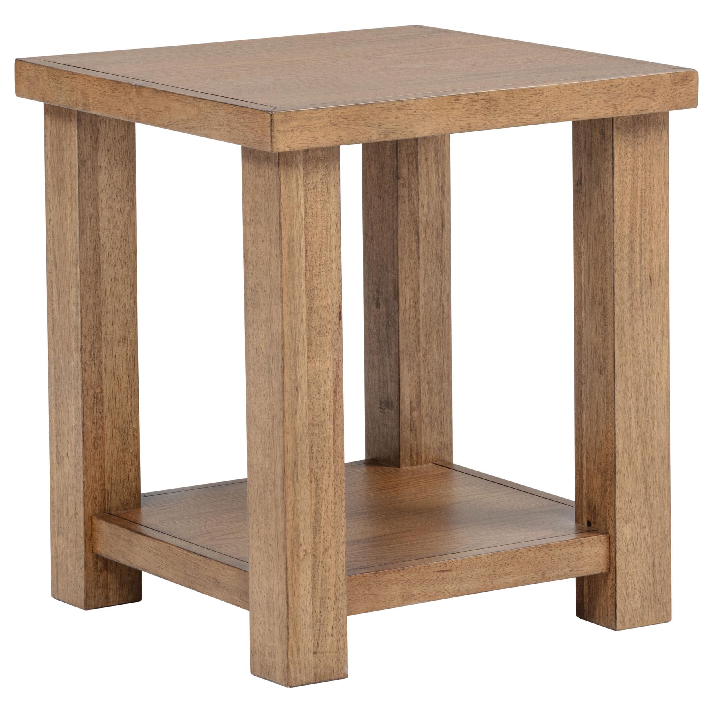  Coaster Furniture Beasley 723327 Square Wood Side Table With Shelf - Golden Oak IMAGE 3