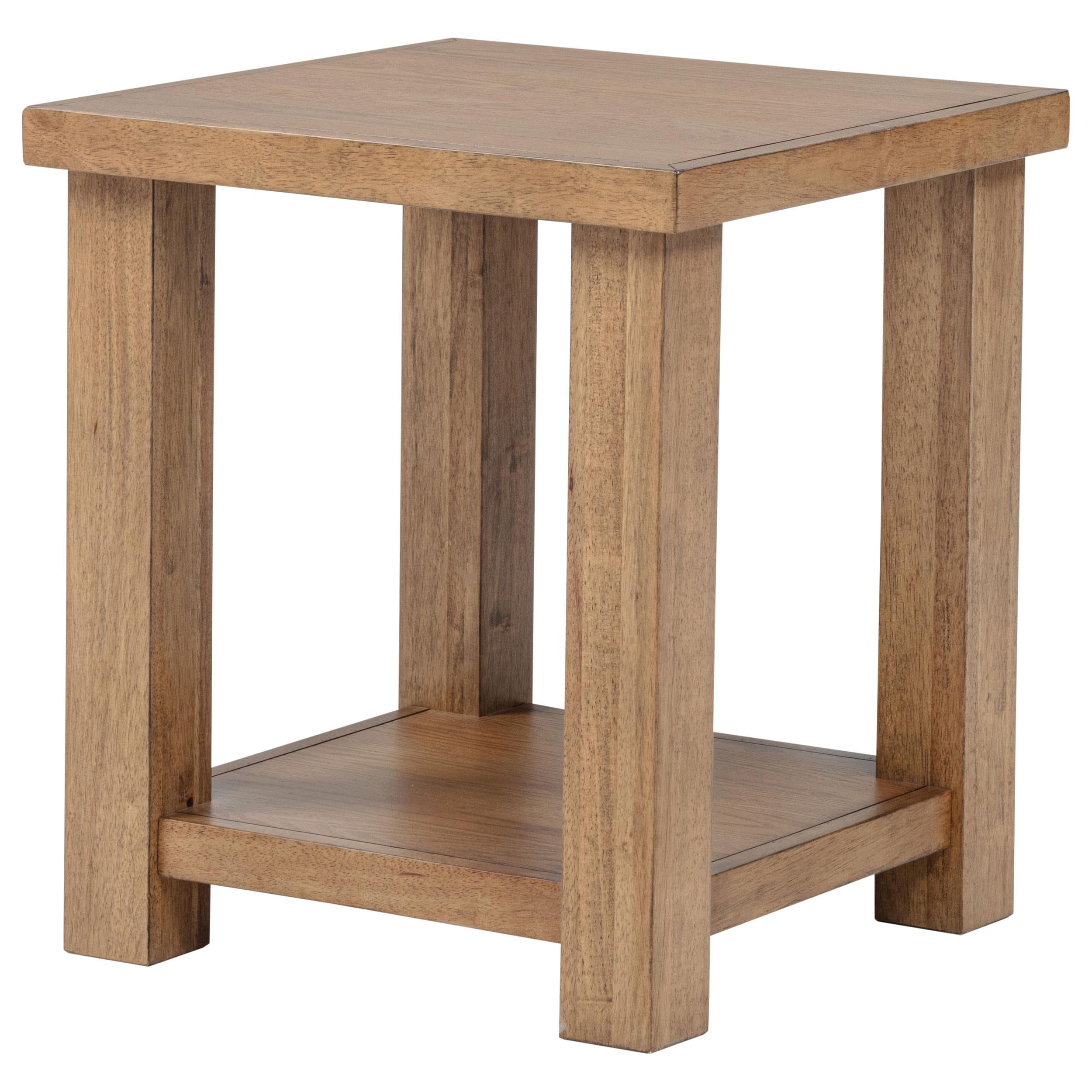  Coaster Furniture Beasley 723327 Square Wood Side Table With Shelf - Golden Oak IMAGE 6