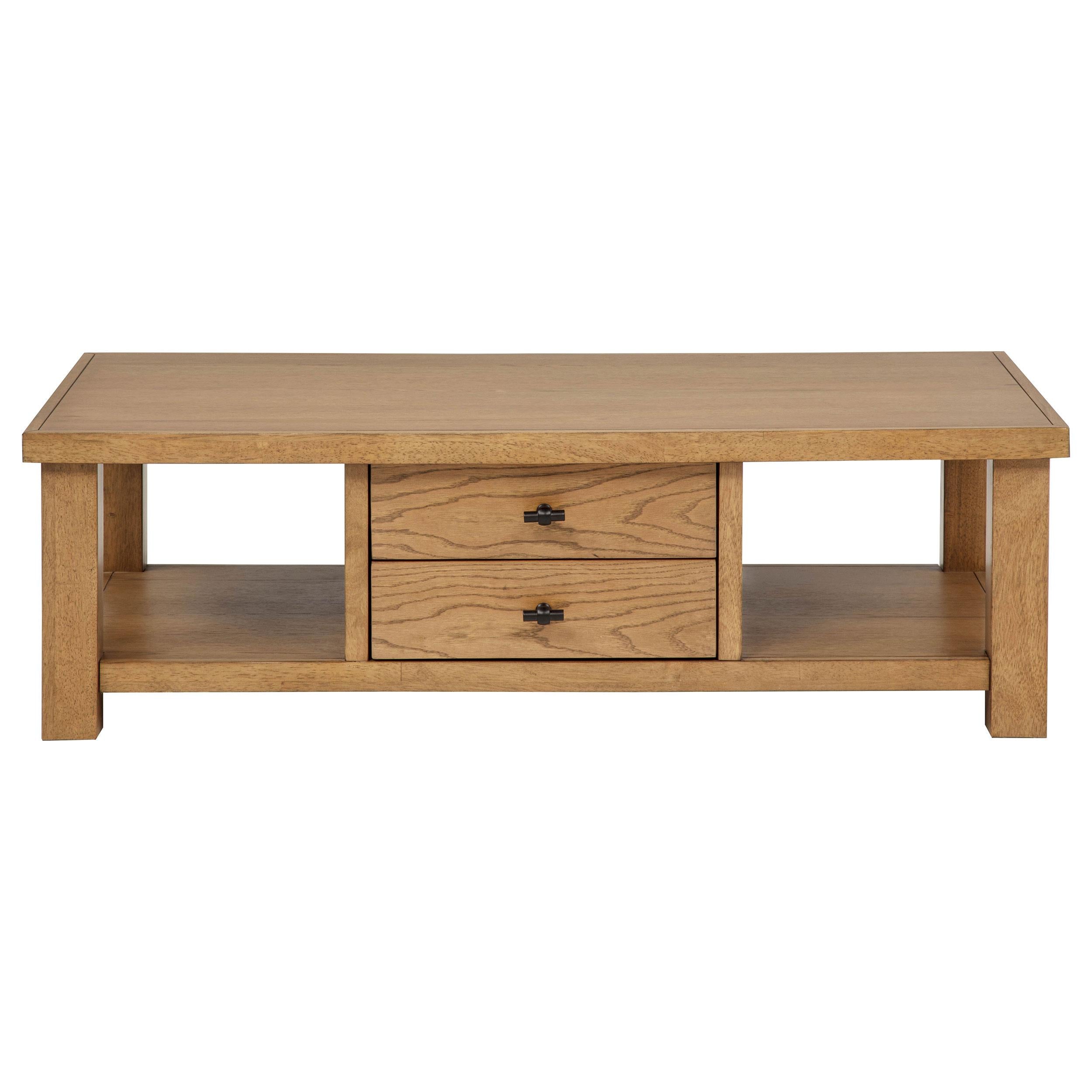  Coaster Furniture Beasley 723328 2-Drawer Wood Coffee Table - Golden Oak IMAGE 11