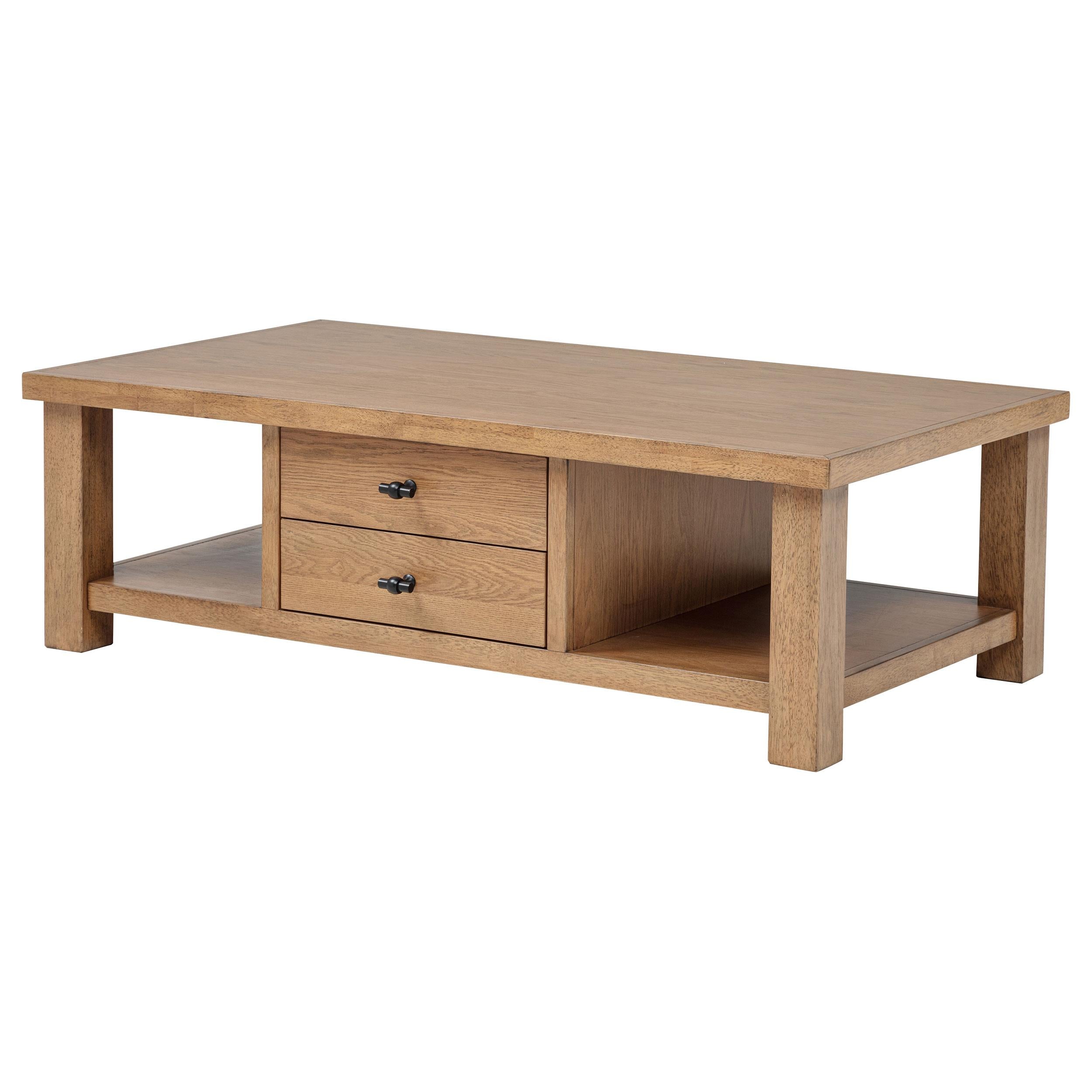  Coaster Furniture Beasley 723328 2-Drawer Wood Coffee Table - Golden Oak IMAGE 3