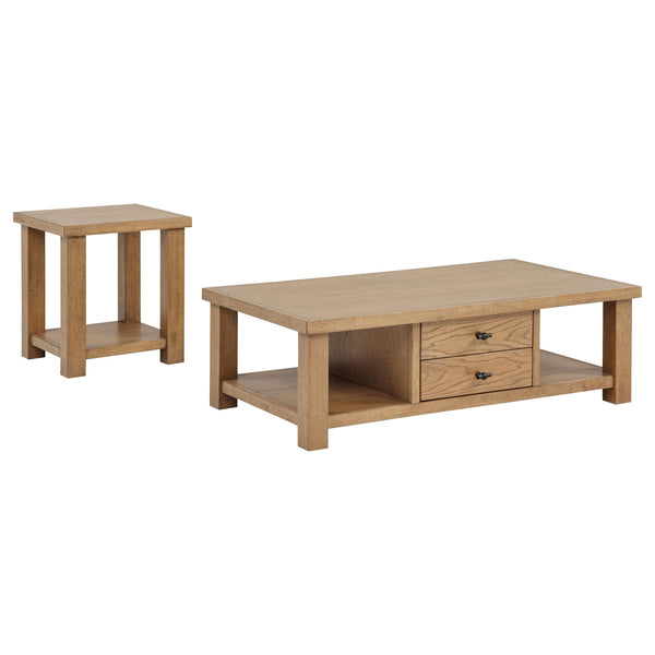 Coaster Furniture Beasley 723328-S2 2-Piece Wood Coffee Table Set - Golden Oak