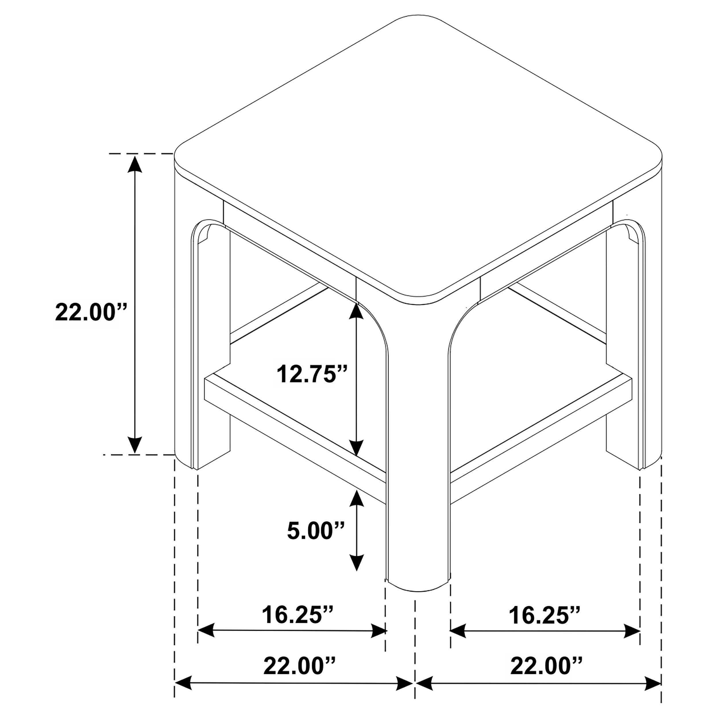  Coaster Furniture Solano 723487 Square Wood End Table with Shelf - Weathered Mango IMAGE 7