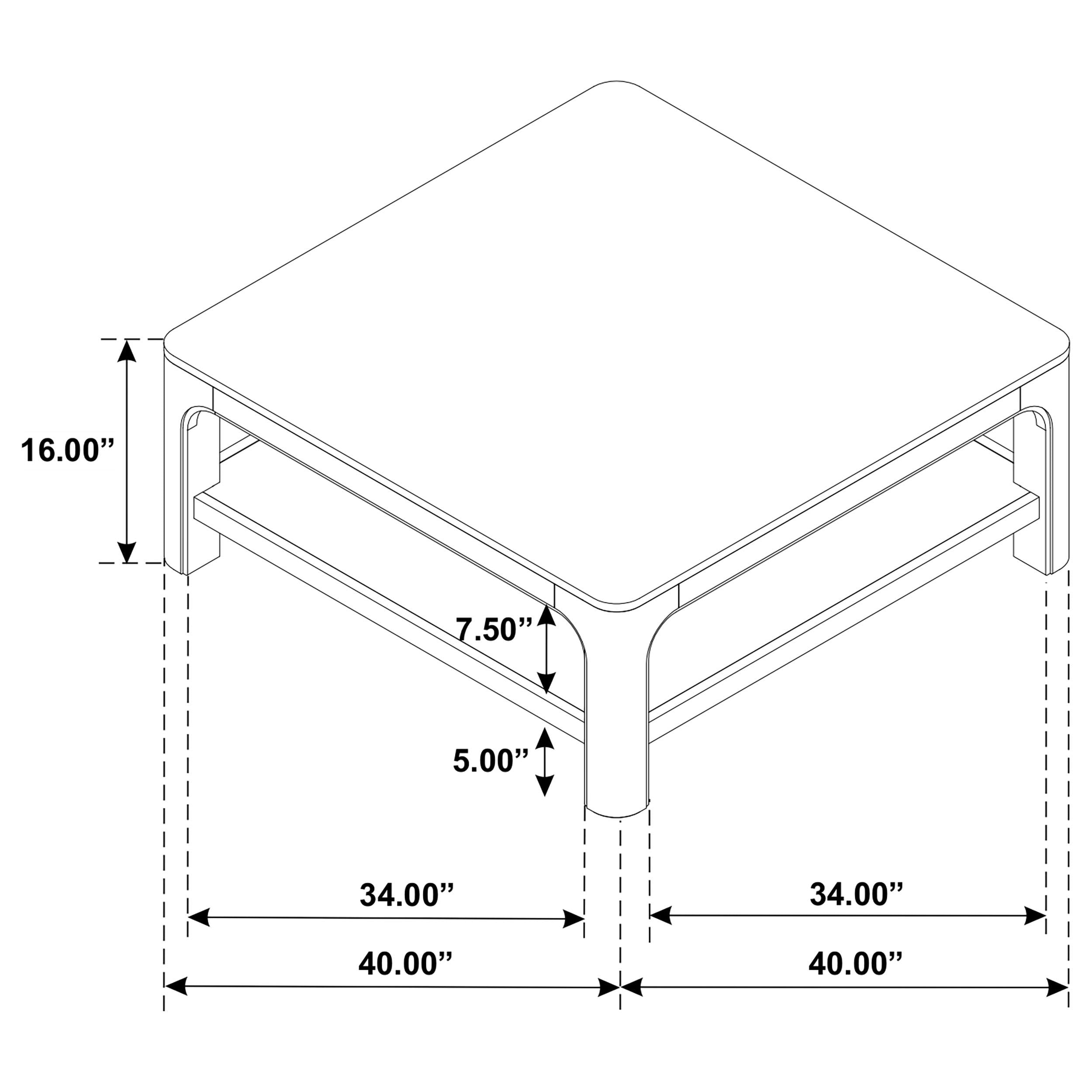  Coaster Furniture Solano 723488 Square Wood Coffee Table - Weathered Mango IMAGE 7