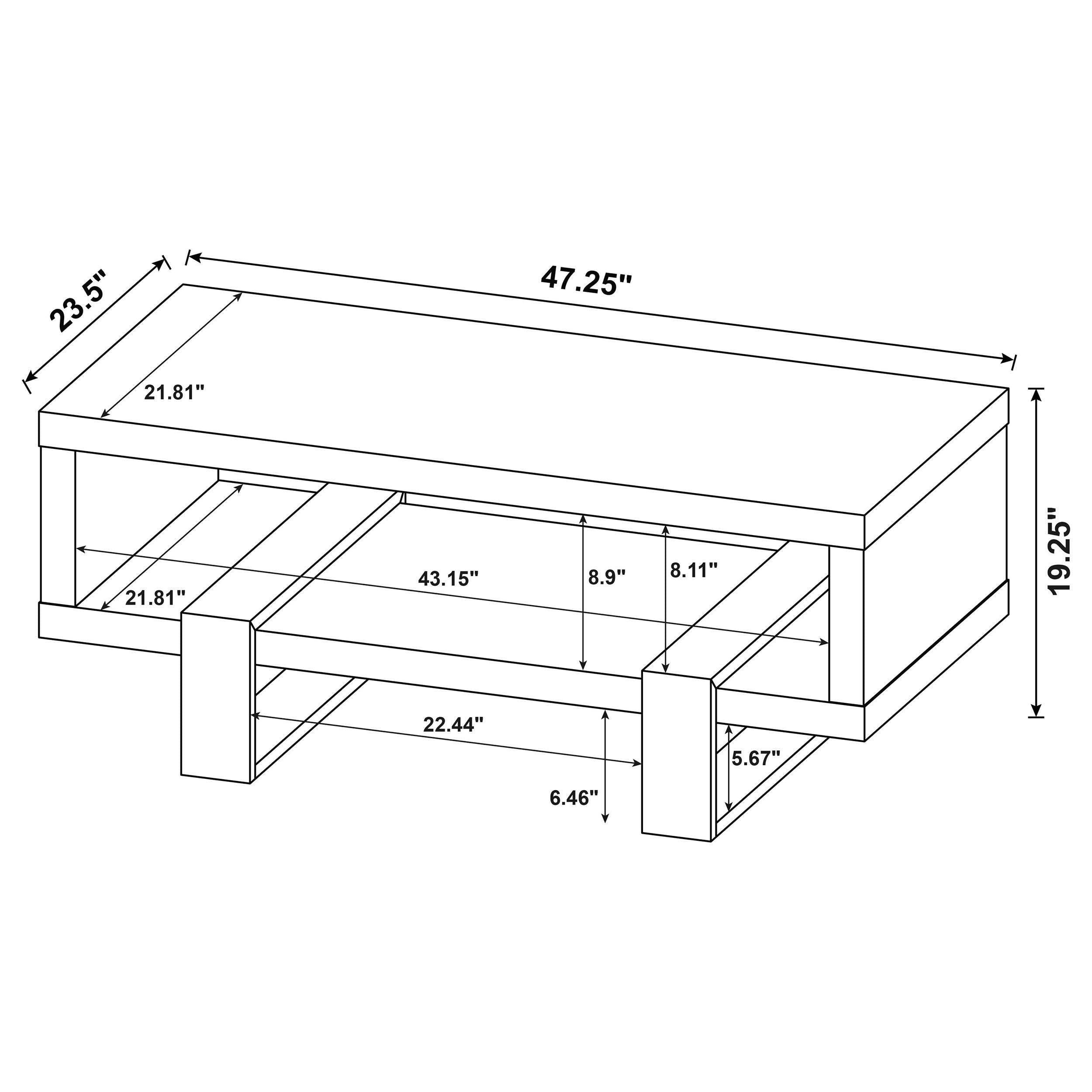  Coaster Furniture Dinard 723678 Engineered Wood Coffee Table - Mango IMAGE 8
