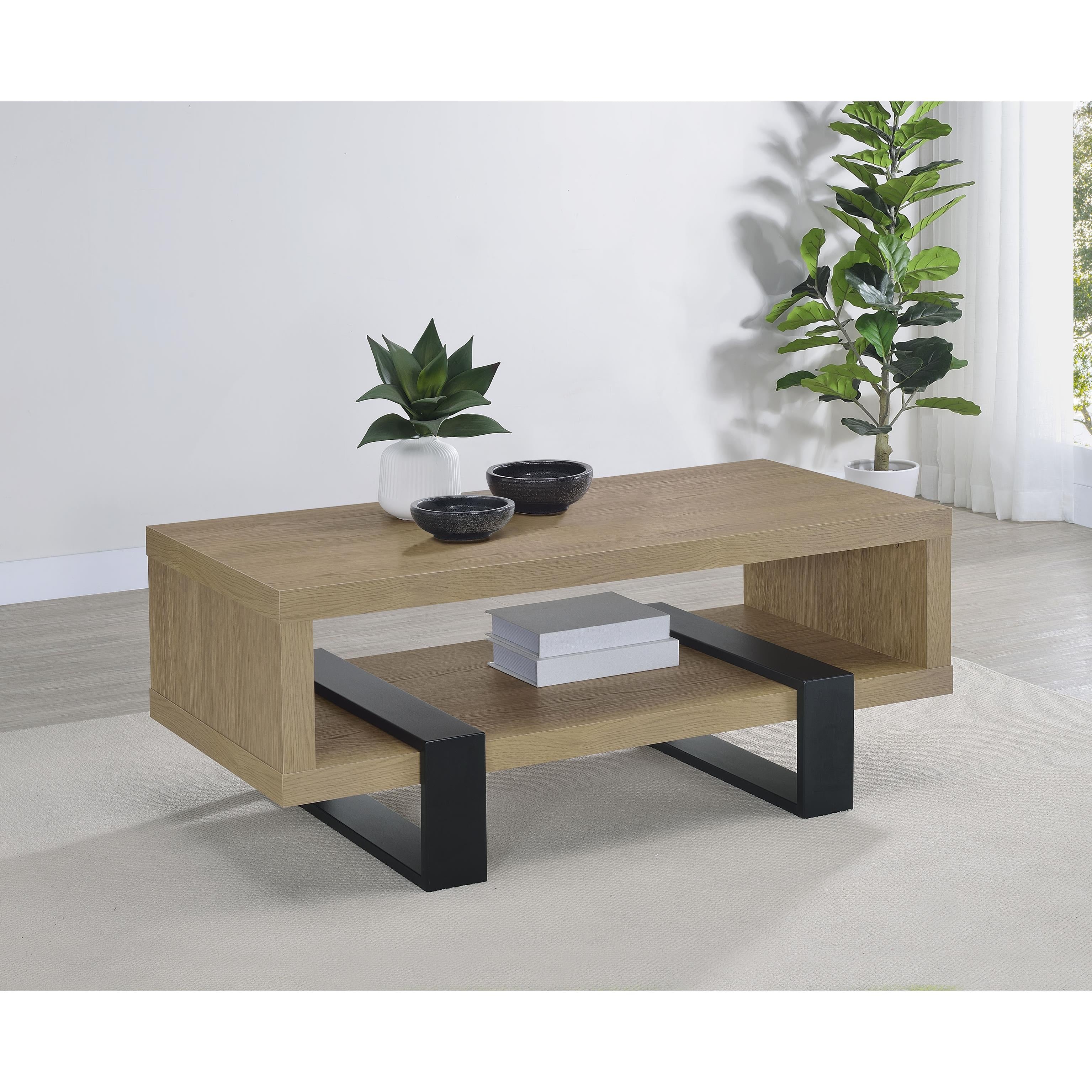  Coaster Furniture Dinard 723688 Engineered Wood Coffee Table - Latte IMAGE 6