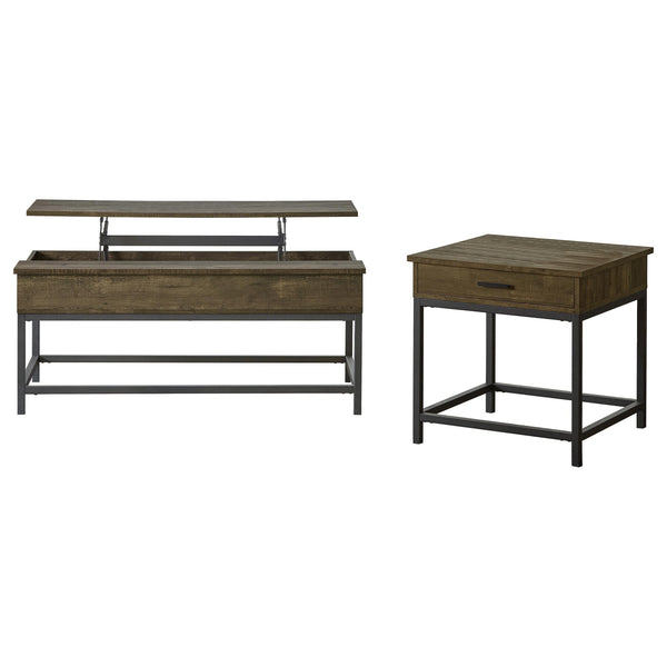 Coaster Furniture Byers 723778-S2 2-piece Lift Top Coffee and End Table Set - Brown Oak
