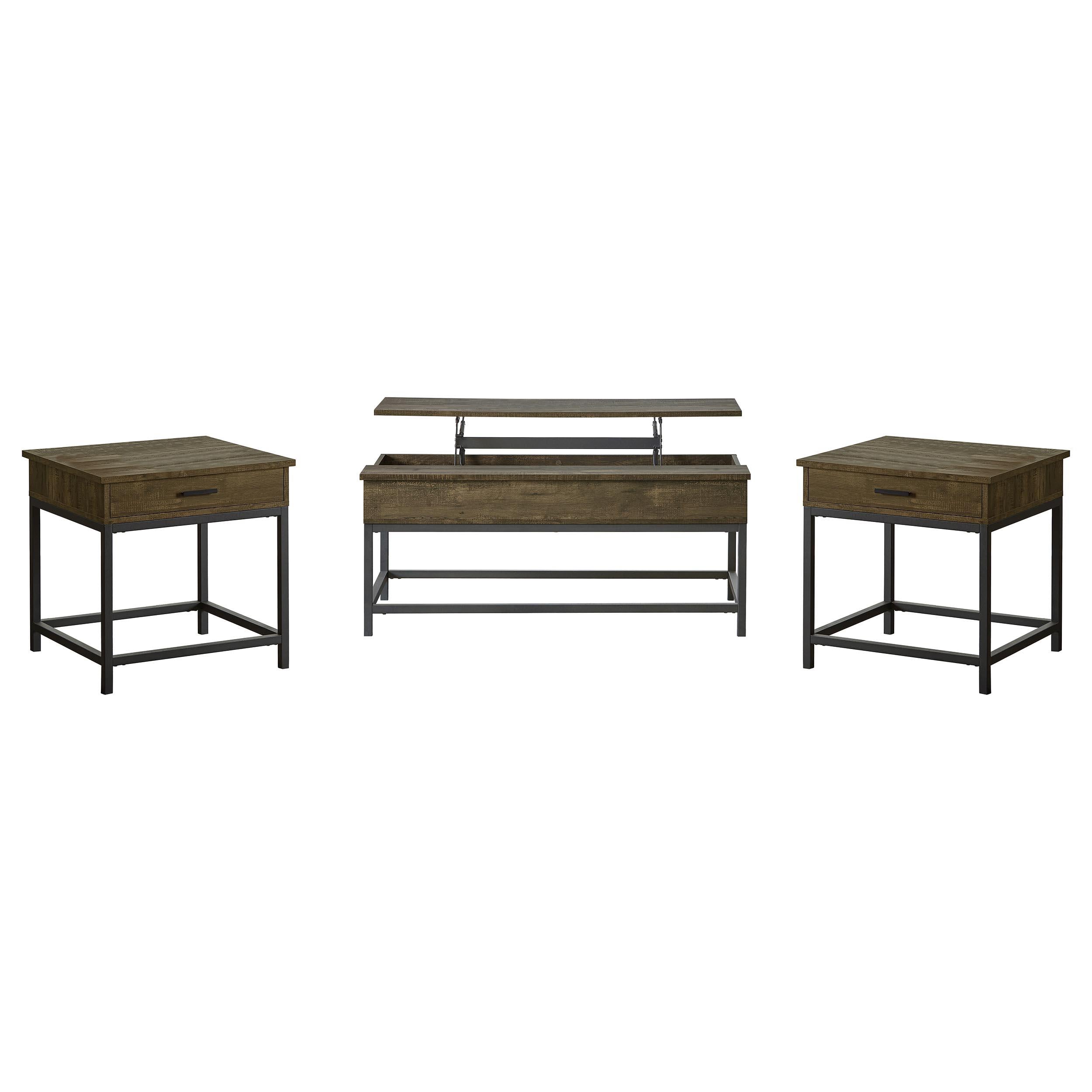 Coaster Furniture Byers 723778-S3 3-piece Lift Top Coffee and End Table Set - Brown Oak IMAGE 1