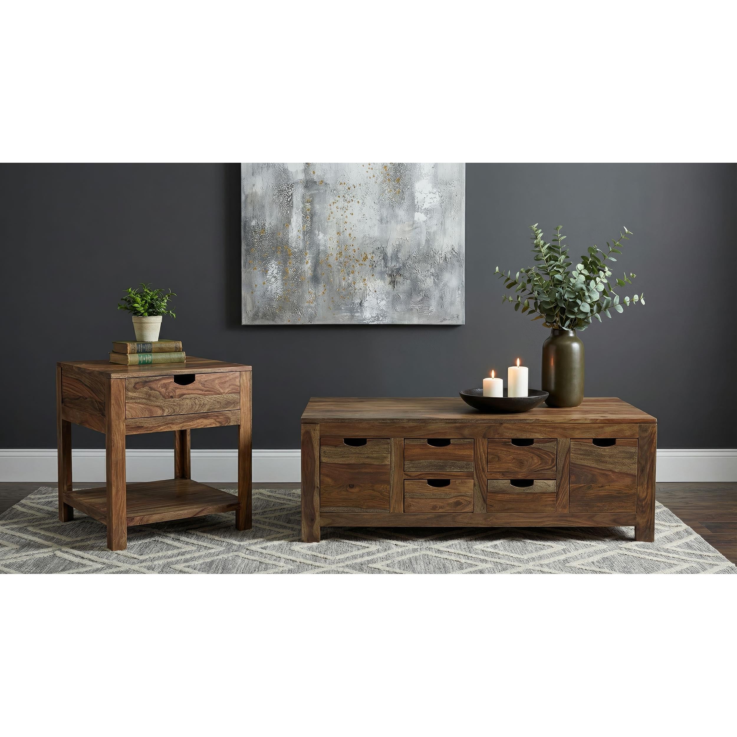  Coaster Furniture Esther 723887 1-drawer Solid Wood End Table - Natural Sheesham IMAGE 5