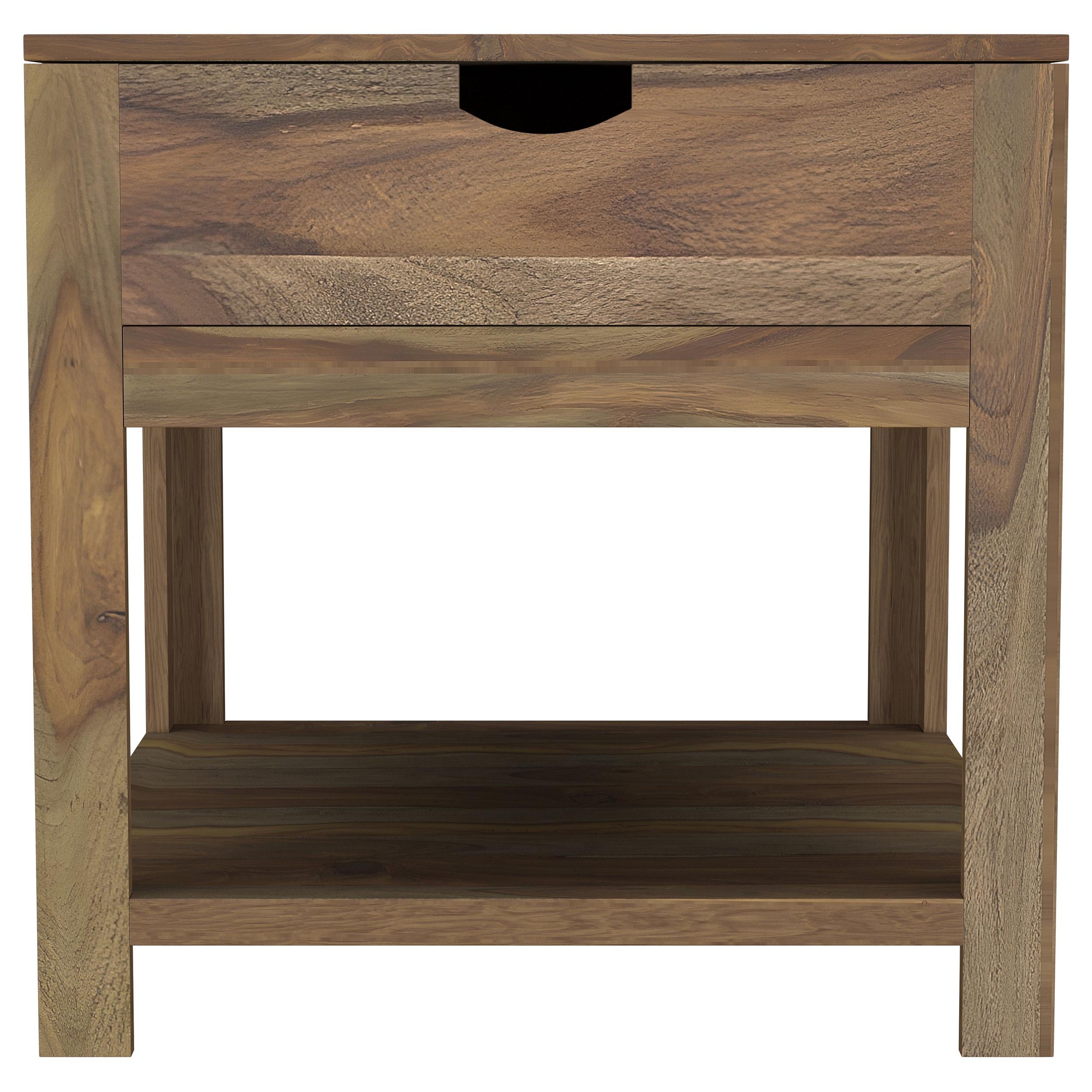  Coaster Furniture Esther 723887 1-drawer Solid Wood End Table - Natural Sheesham IMAGE 6