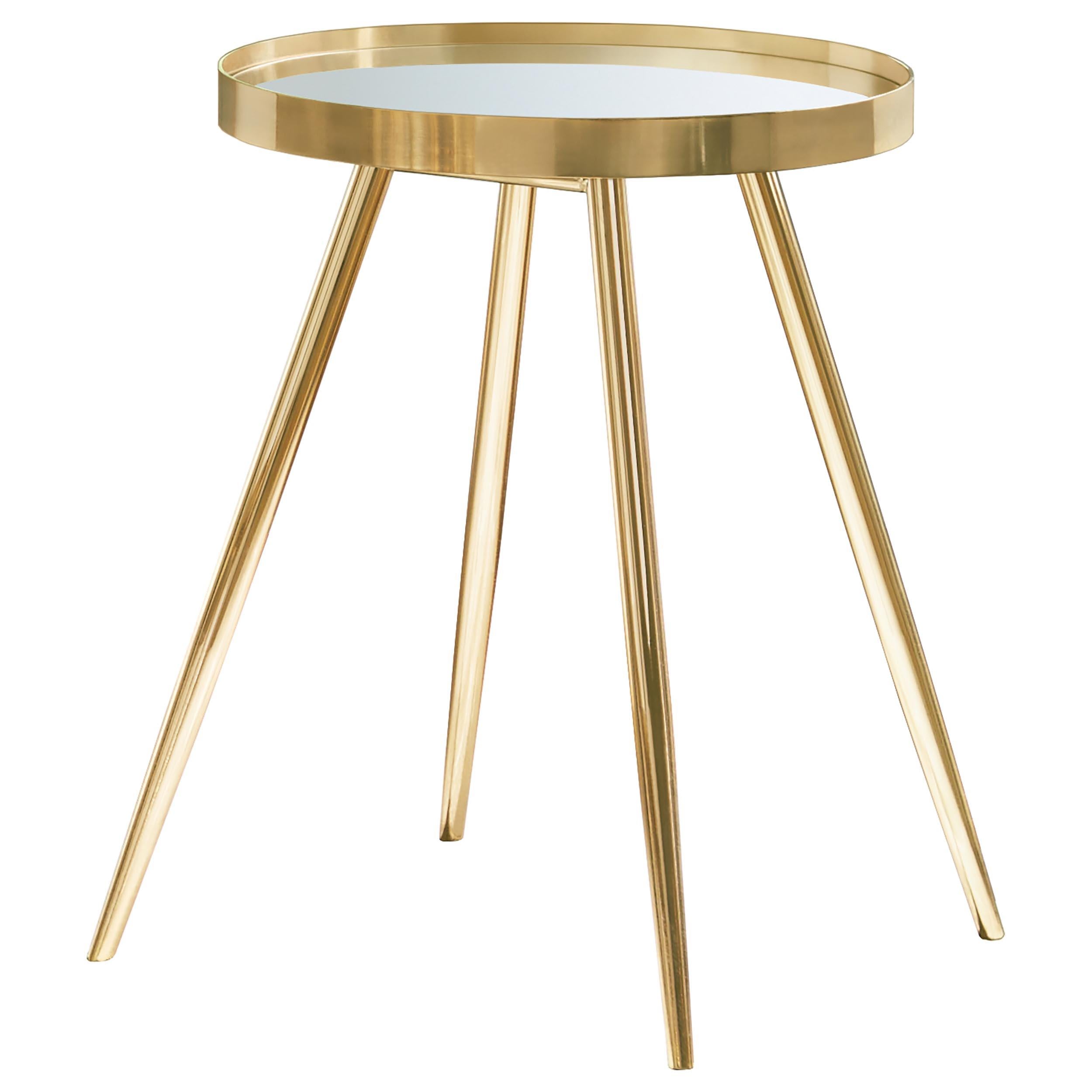  Coaster Furniture Kaelyn 723918-S3 4-piece Round Coffee and End Table Set - Gold IMAGE 3