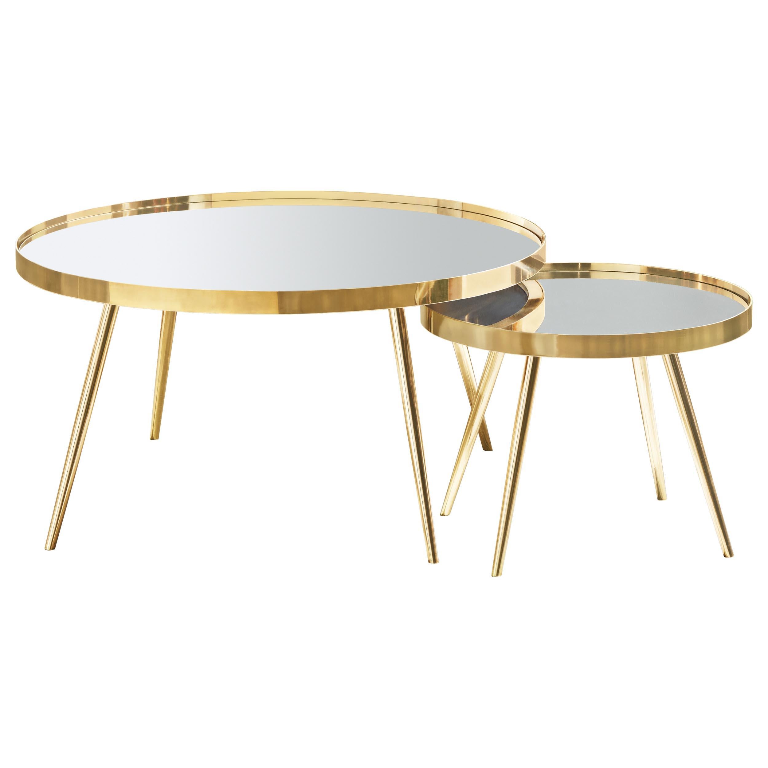  Coaster Furniture Kaelyn 723918-S3 4-piece Round Coffee and End Table Set - Gold IMAGE 4