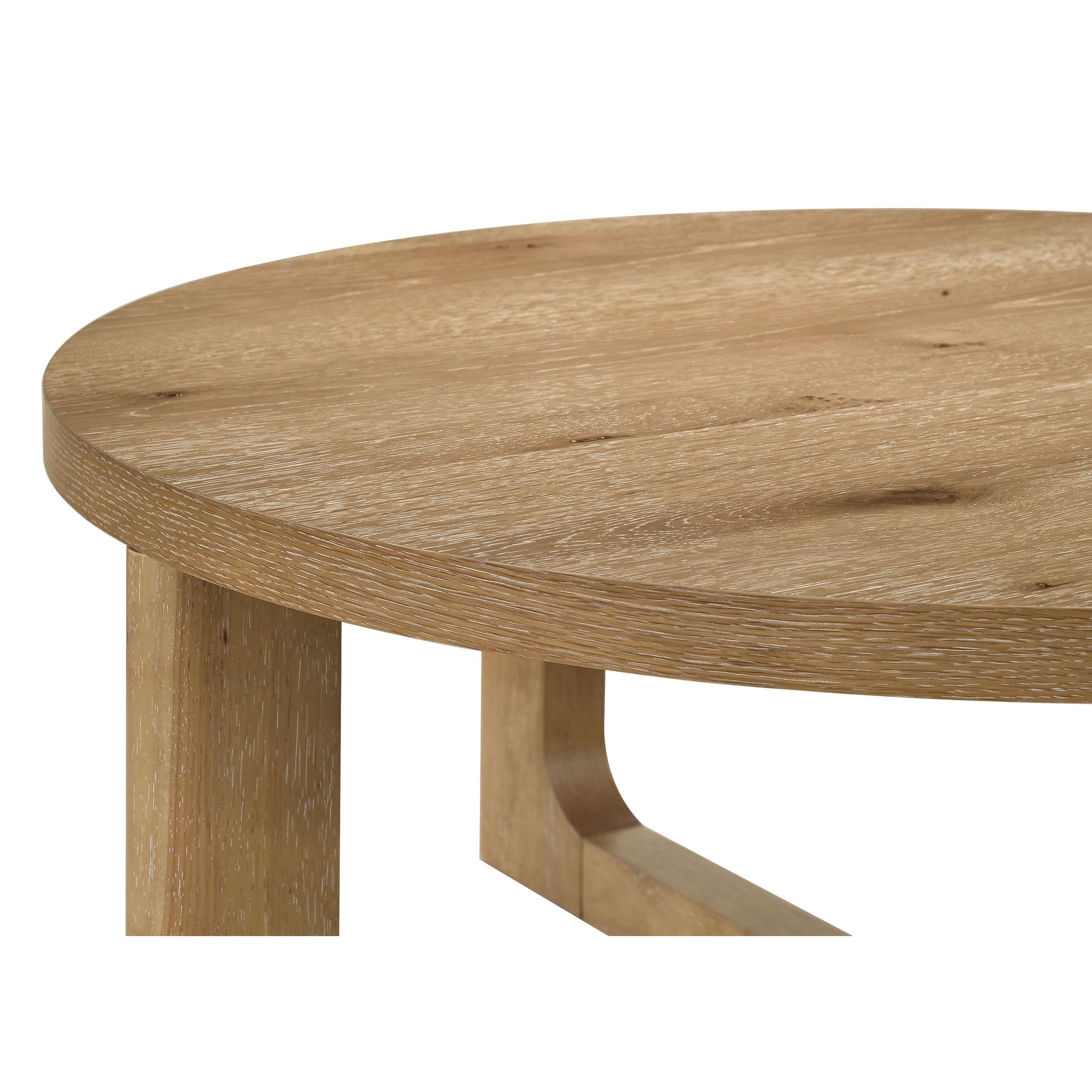 Coaster Furniture Kessler 735988 Round Sculptural Wood Coffee Table - Light Oak IMAGE 8