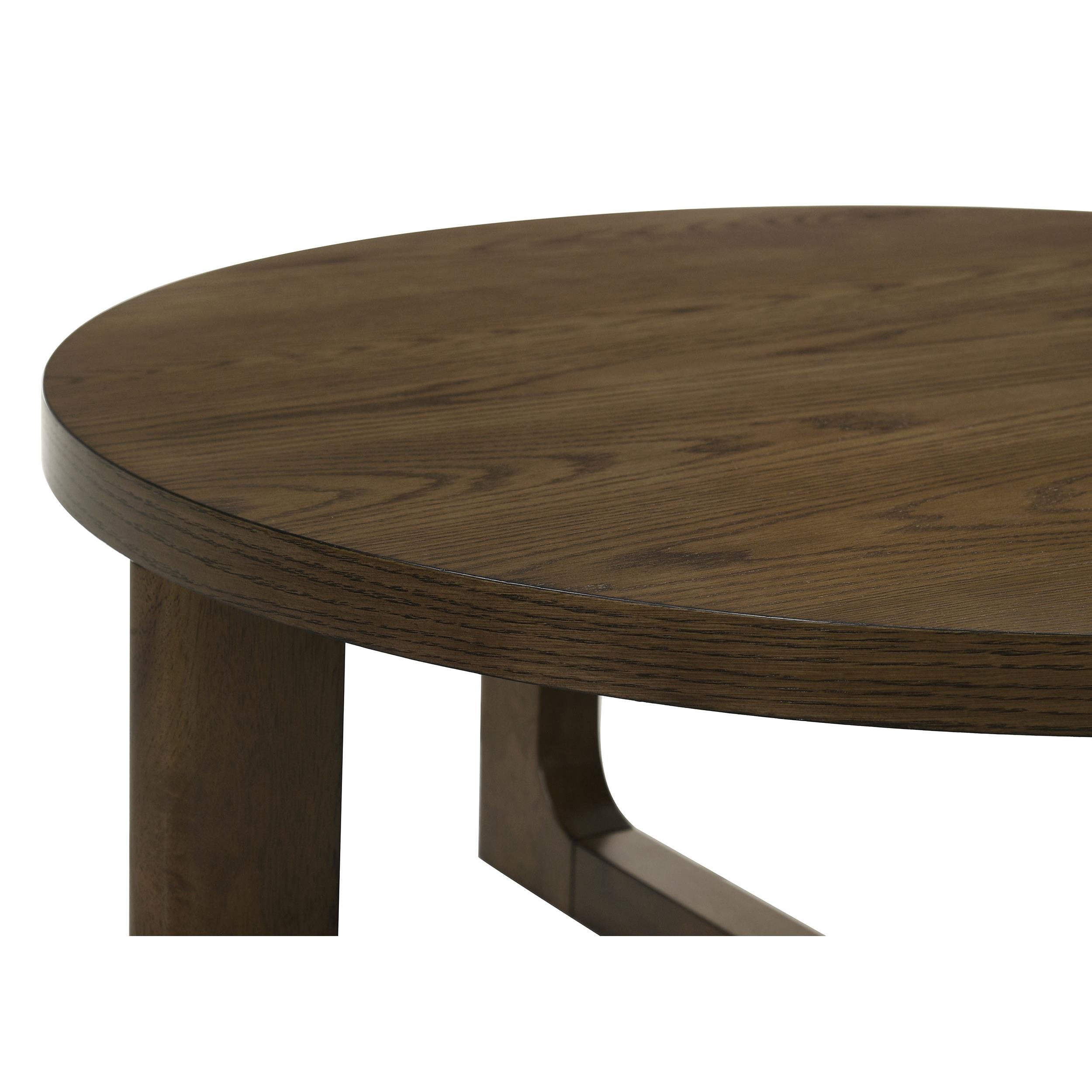  Coaster Furniture Kessler 735997 Round Sculptural Wood End Table - Brown IMAGE 4