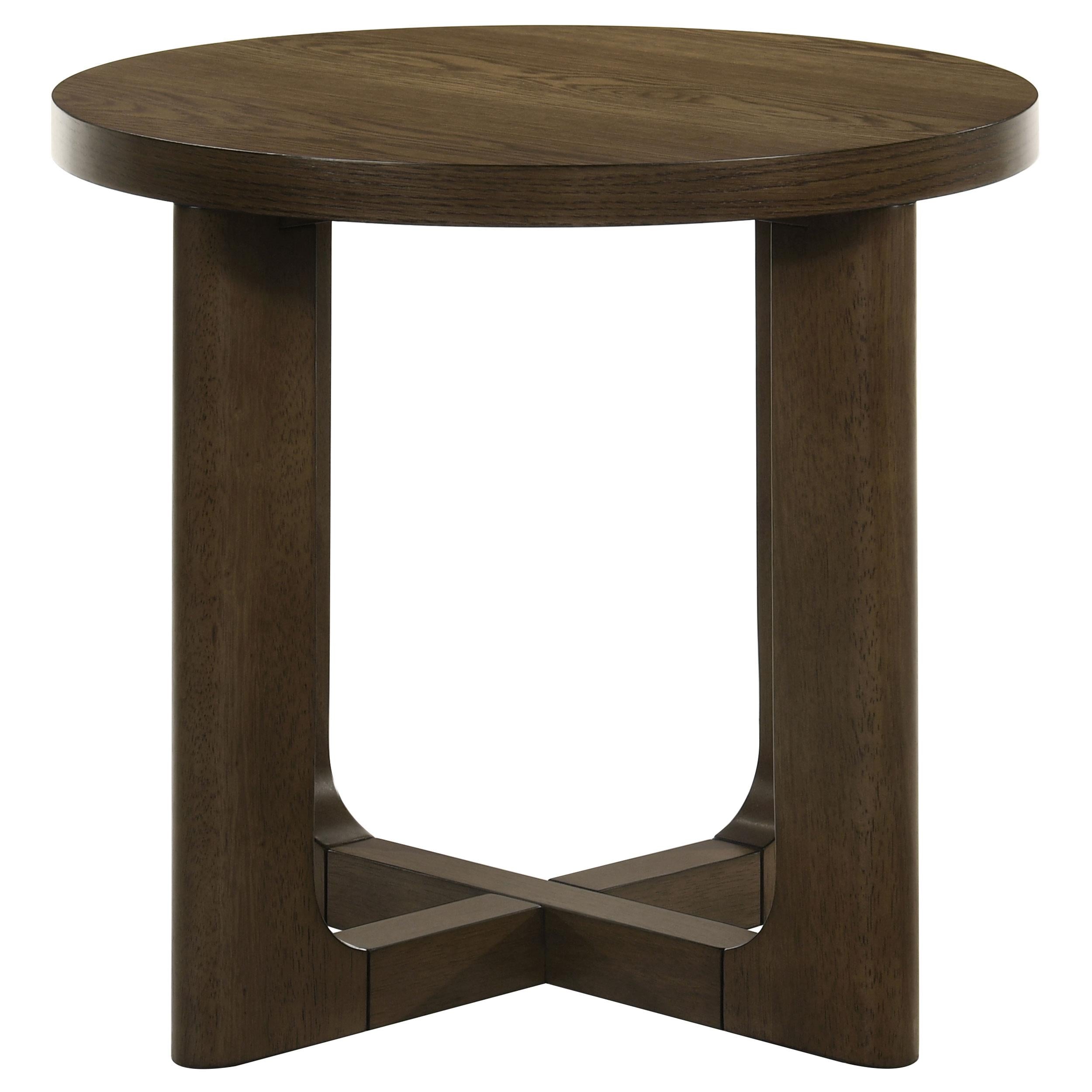  Coaster Furniture Kessler 735998-S2 2-piece Round Sculptural Wood Coffee Table Set - Brown IMAGE 3