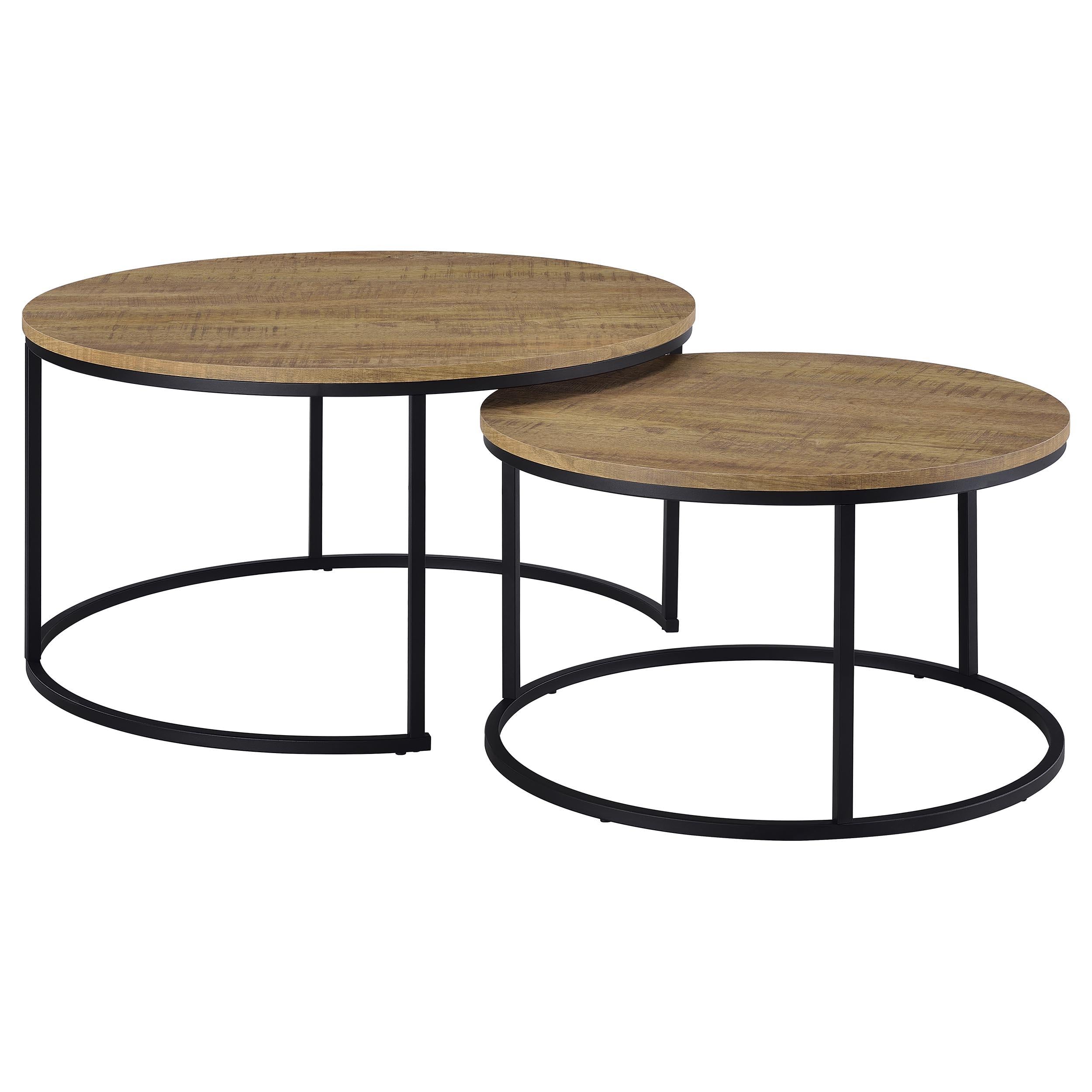  Coaster Furniture Lainey 736030 2-piece Round Nesting Coffee Table - Mango IMAGE 1