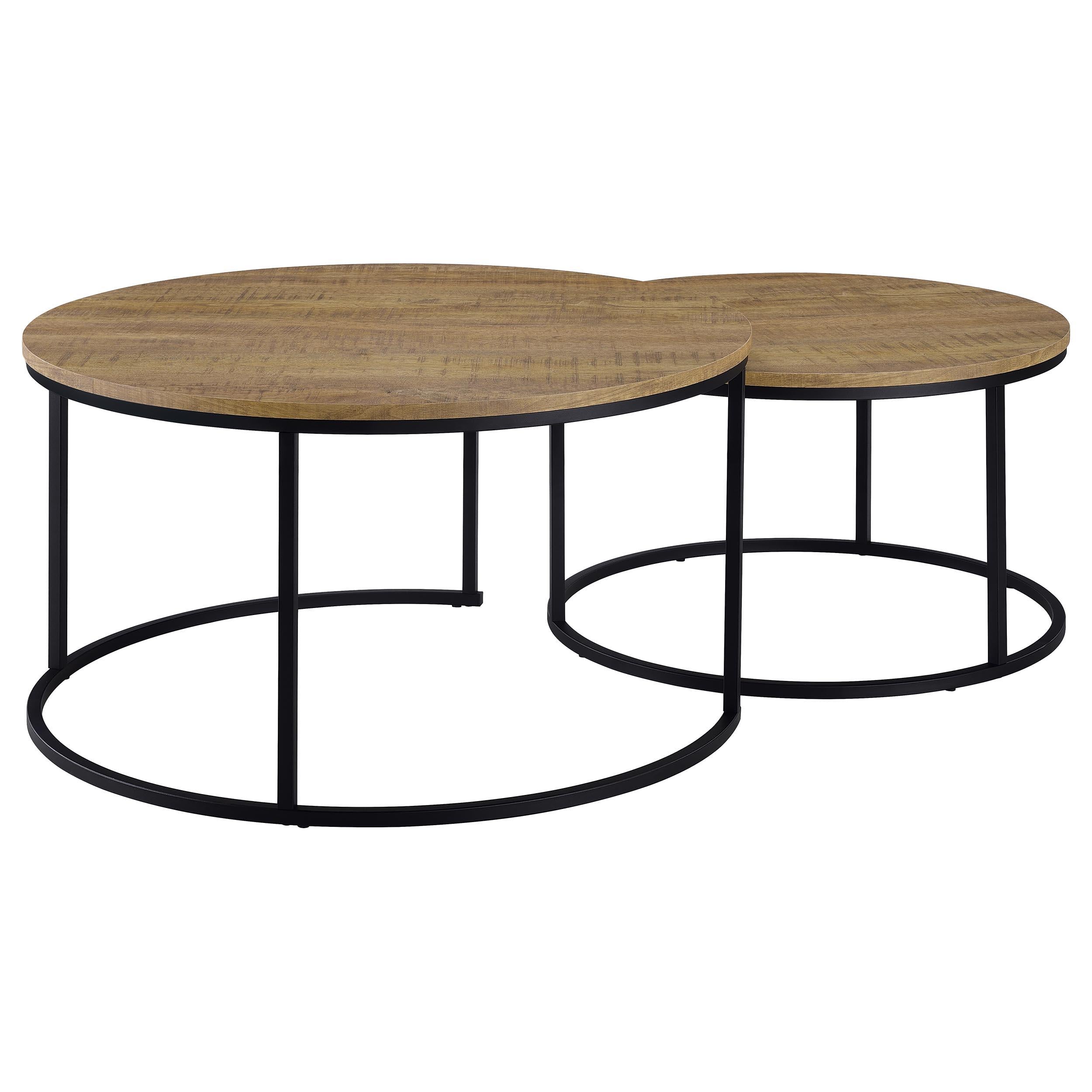  Coaster Furniture Lainey 736030 2-piece Round Nesting Coffee Table - Mango IMAGE 2