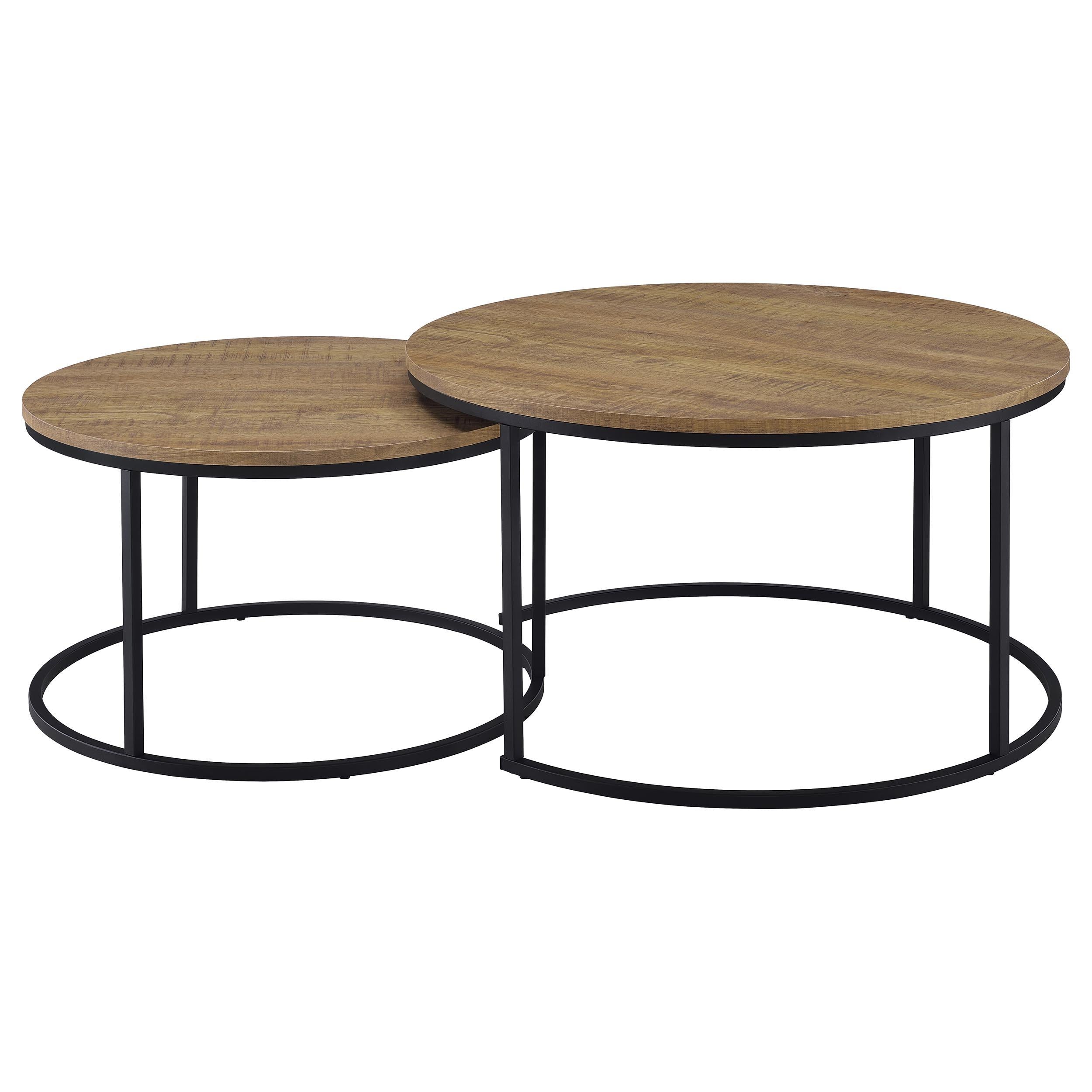  Coaster Furniture Lainey 736030 2-piece Round Nesting Coffee Table - Mango IMAGE 5