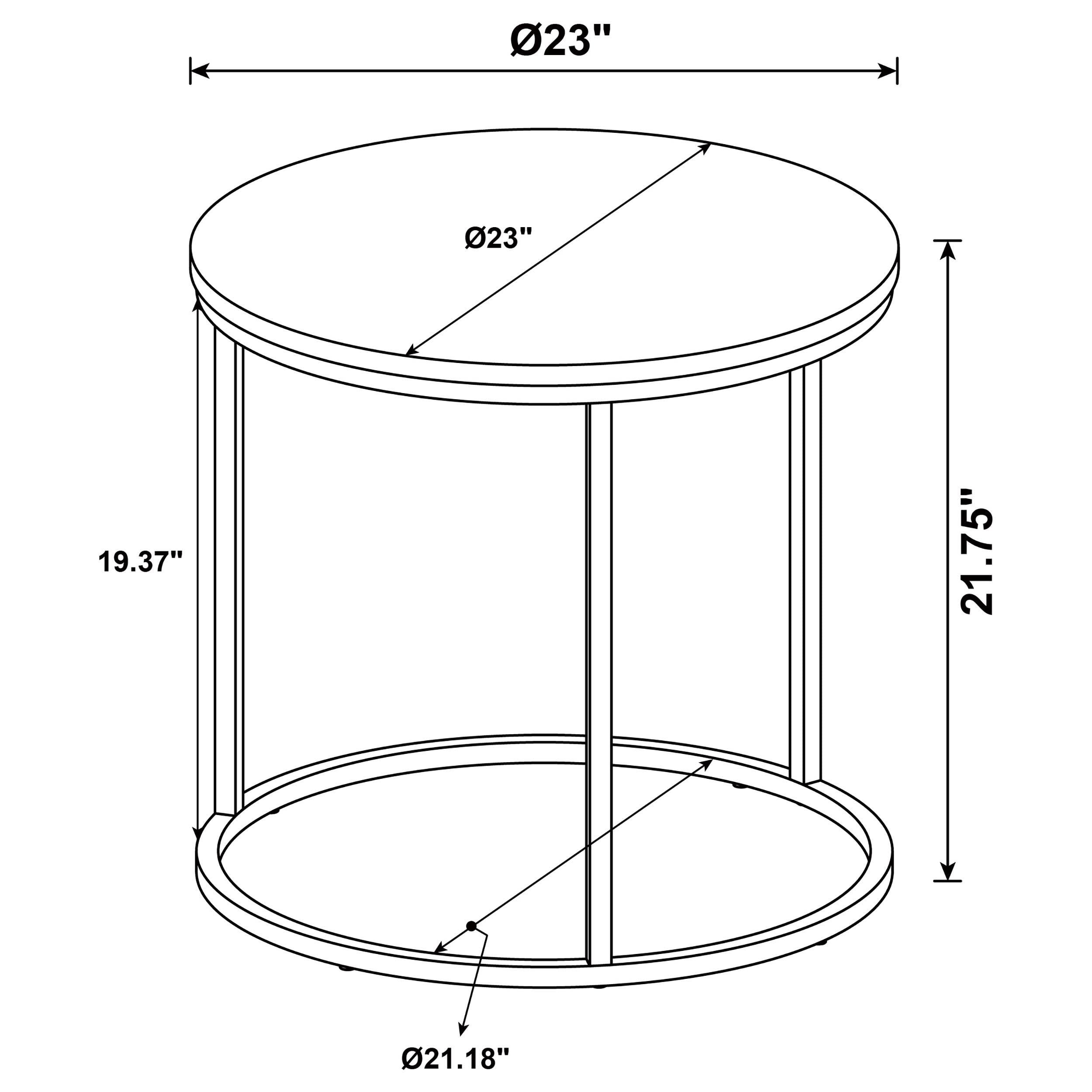  Coaster Furniture Lainey 736047 Round Occasional End Table - Distressed Pine IMAGE 10