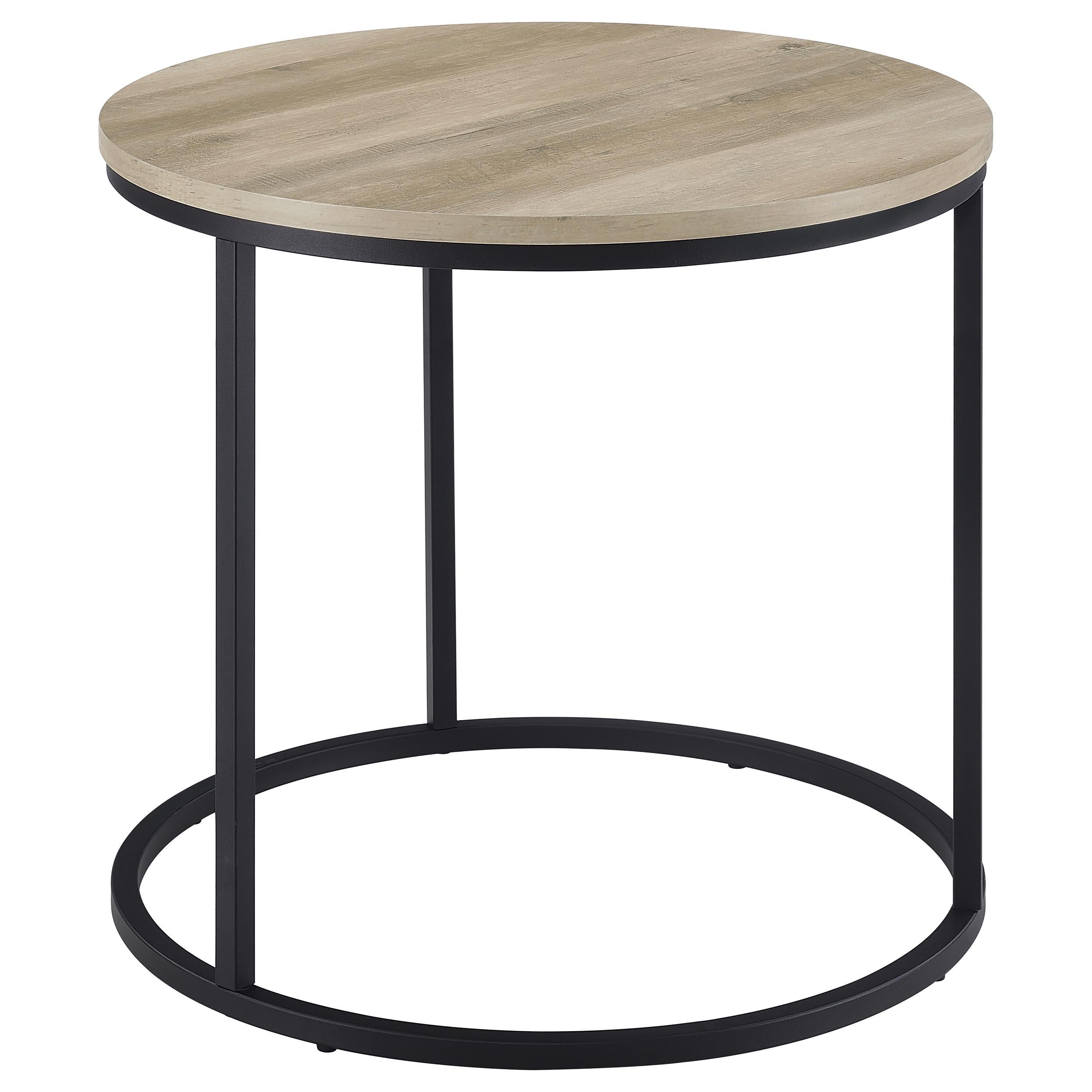  Coaster Furniture Lainey 736047 Round Occasional End Table - Distressed Pine IMAGE 2