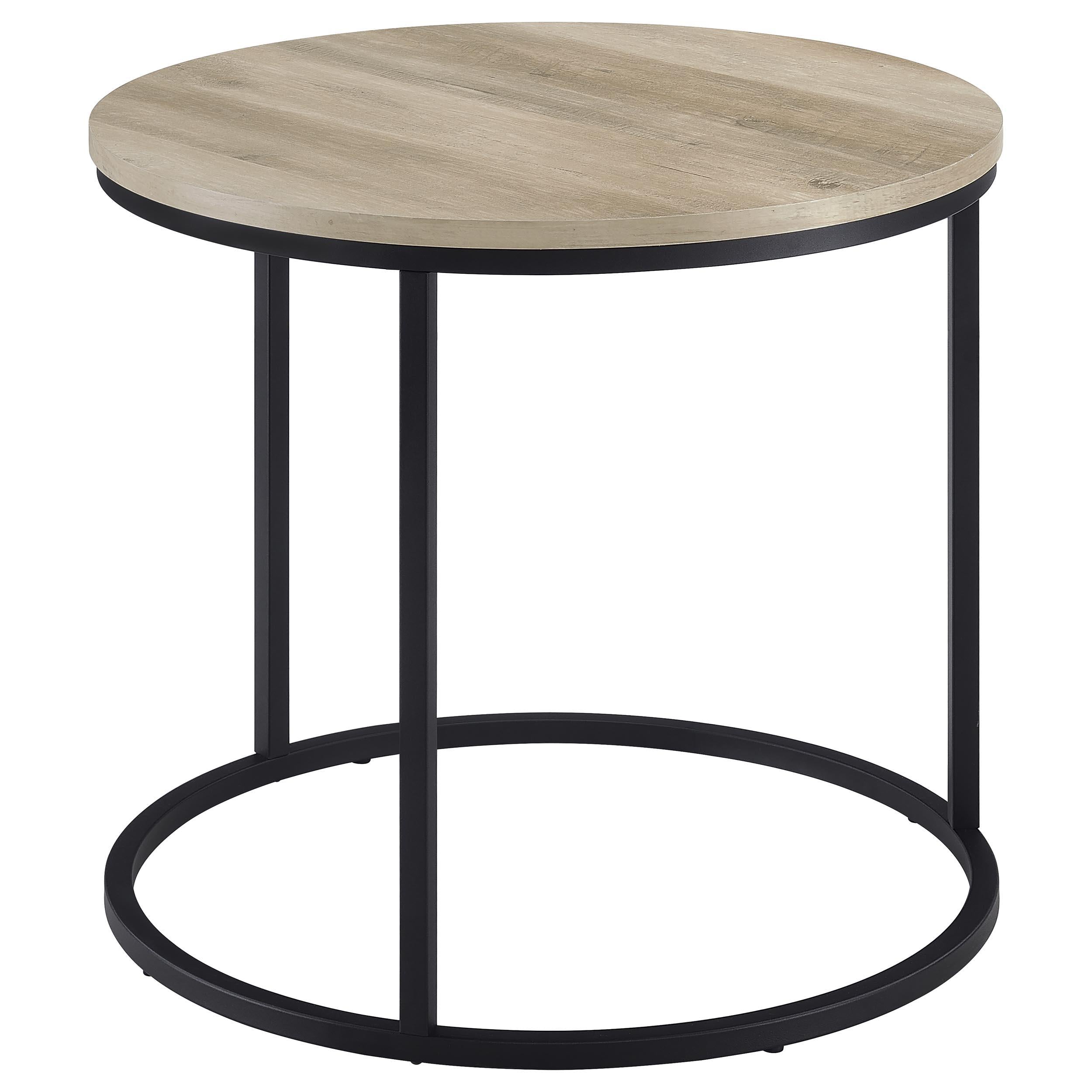  Coaster Furniture Lainey 736047 Round Occasional End Table - Distressed Pine IMAGE 5