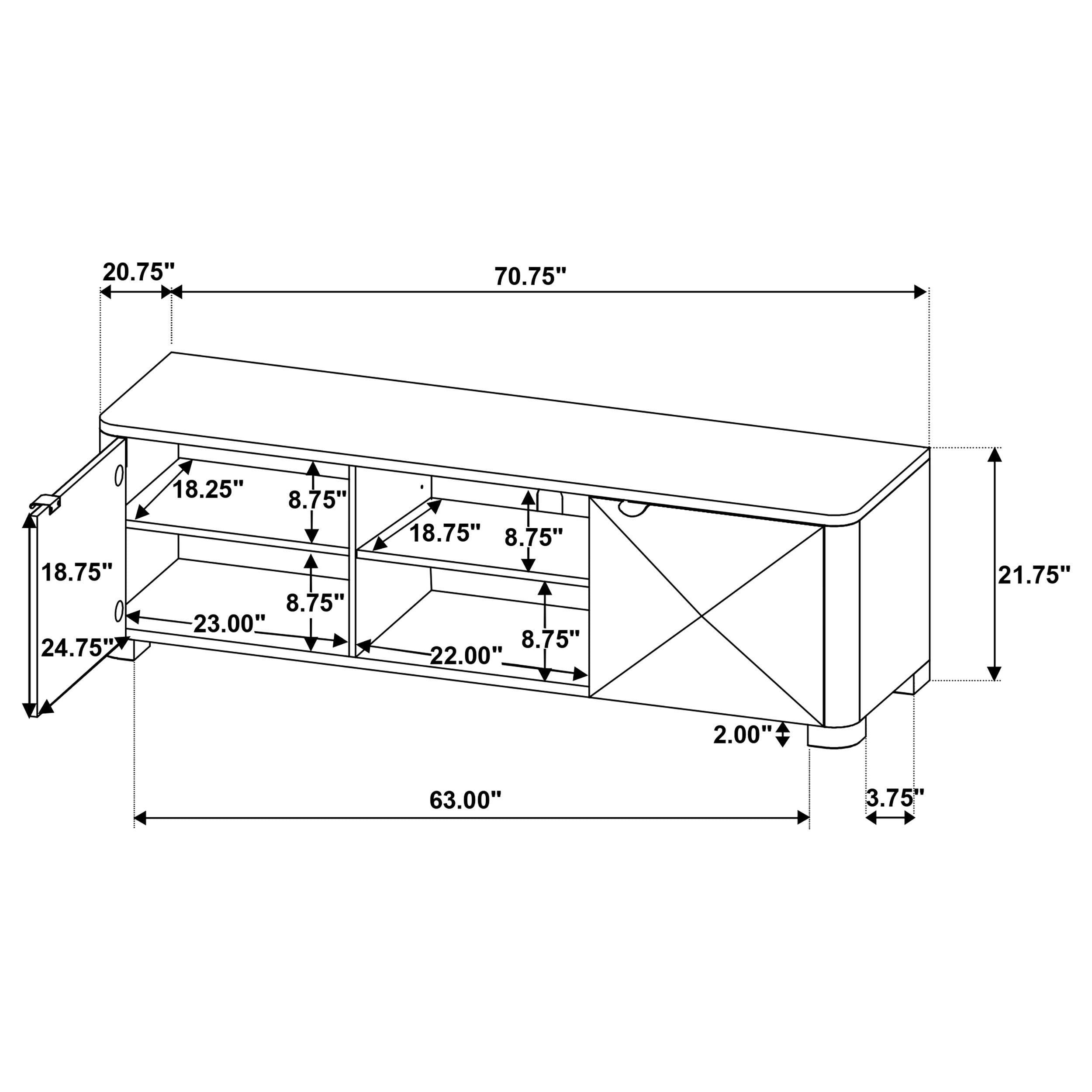  Coaster Furniture Marcelo 736053 71-inch TV Stand Media Console - Light Elm IMAGE 14