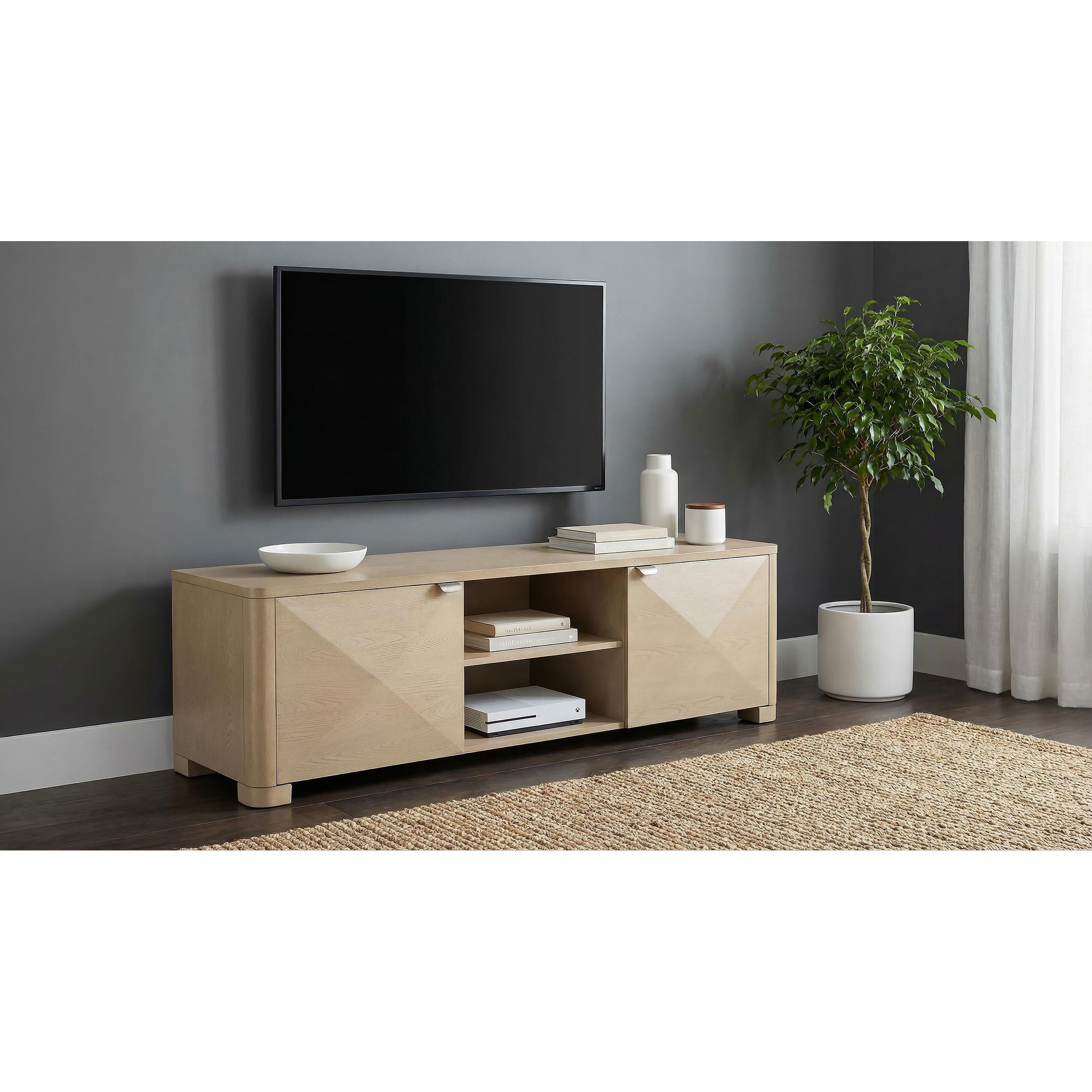  Coaster Furniture Marcelo 736053 71-inch TV Stand Media Console - Light Elm IMAGE 4