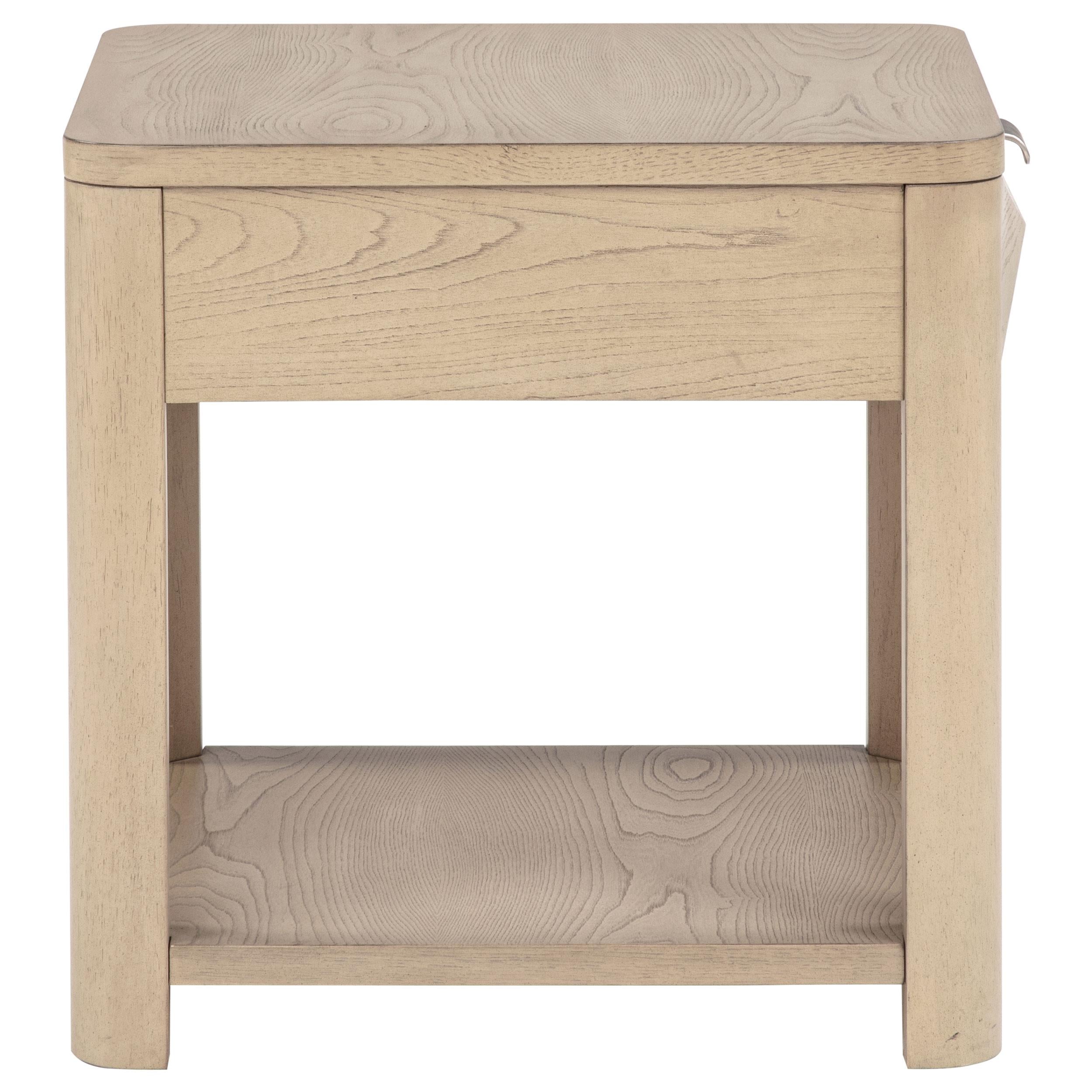  Coaster Furniture Marcelo 736057 Wood End Table with Drawer and Shelf - Light Elm IMAGE 10