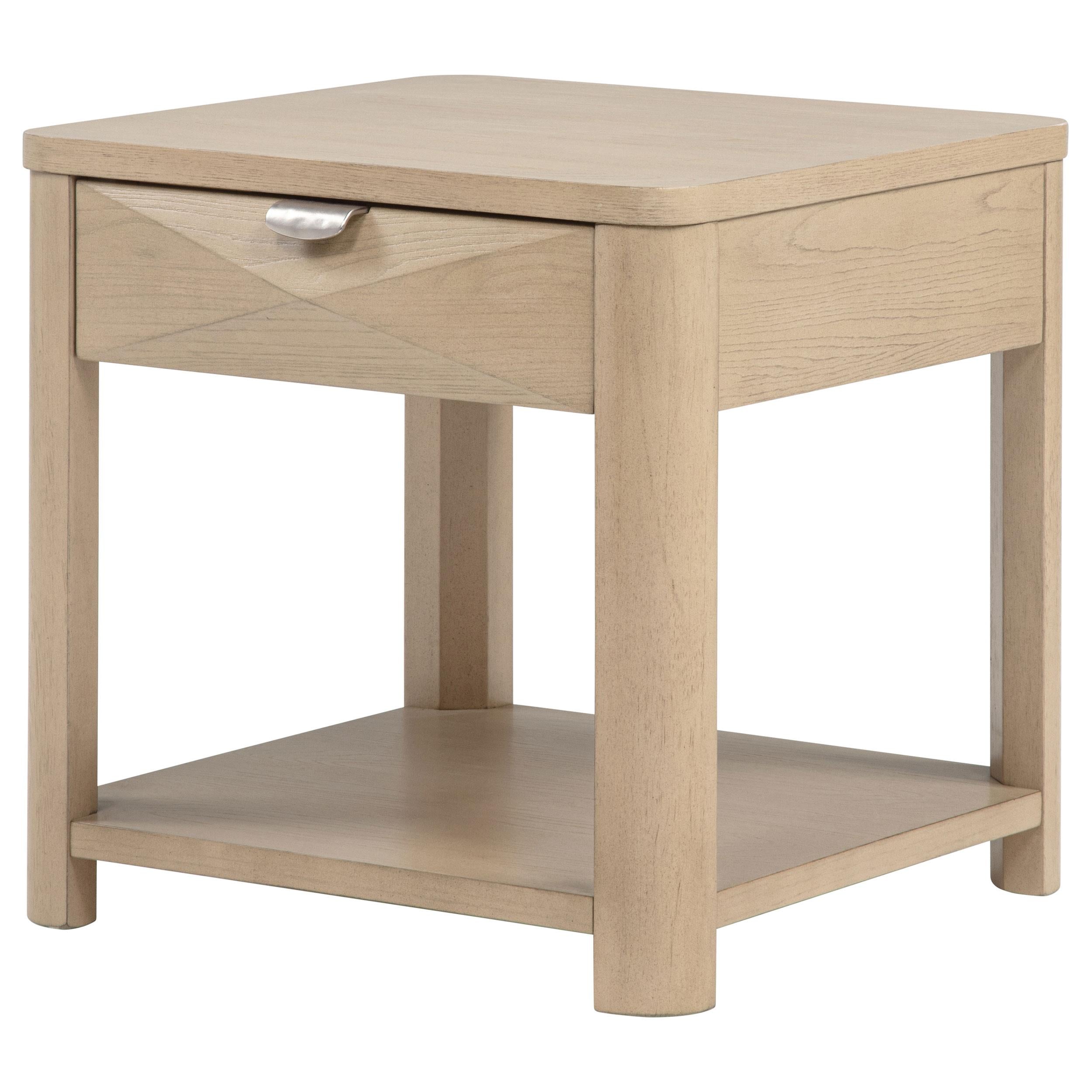  Coaster Furniture Marcelo 736057 Wood End Table with Drawer and Shelf - Light Elm IMAGE 16