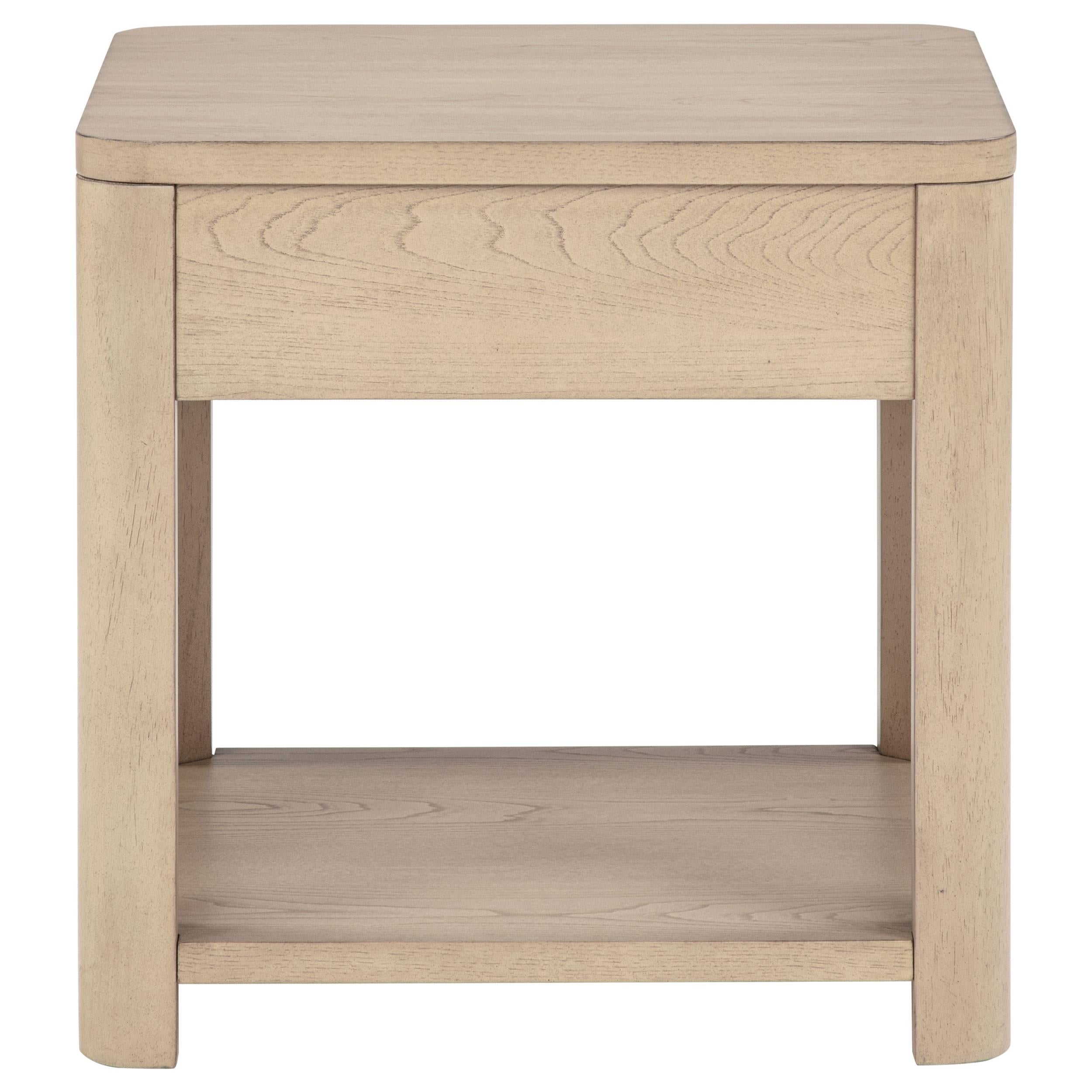  Coaster Furniture Marcelo 736057 Wood End Table with Drawer and Shelf - Light Elm IMAGE 5