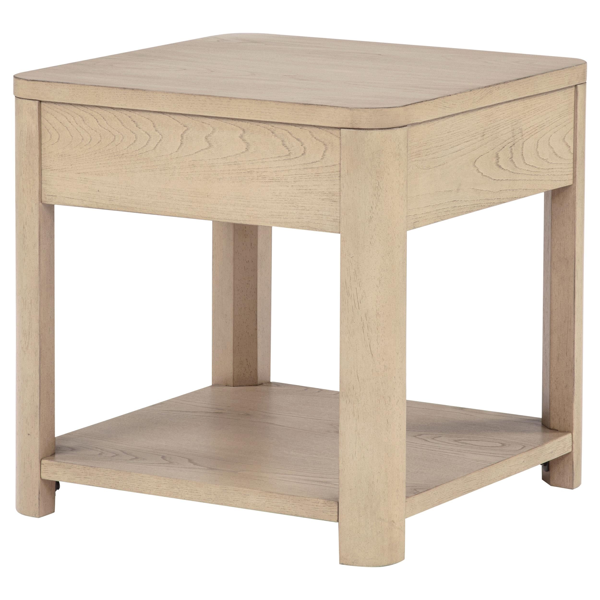  Coaster Furniture Marcelo 736057 Wood End Table with Drawer and Shelf - Light Elm IMAGE 8