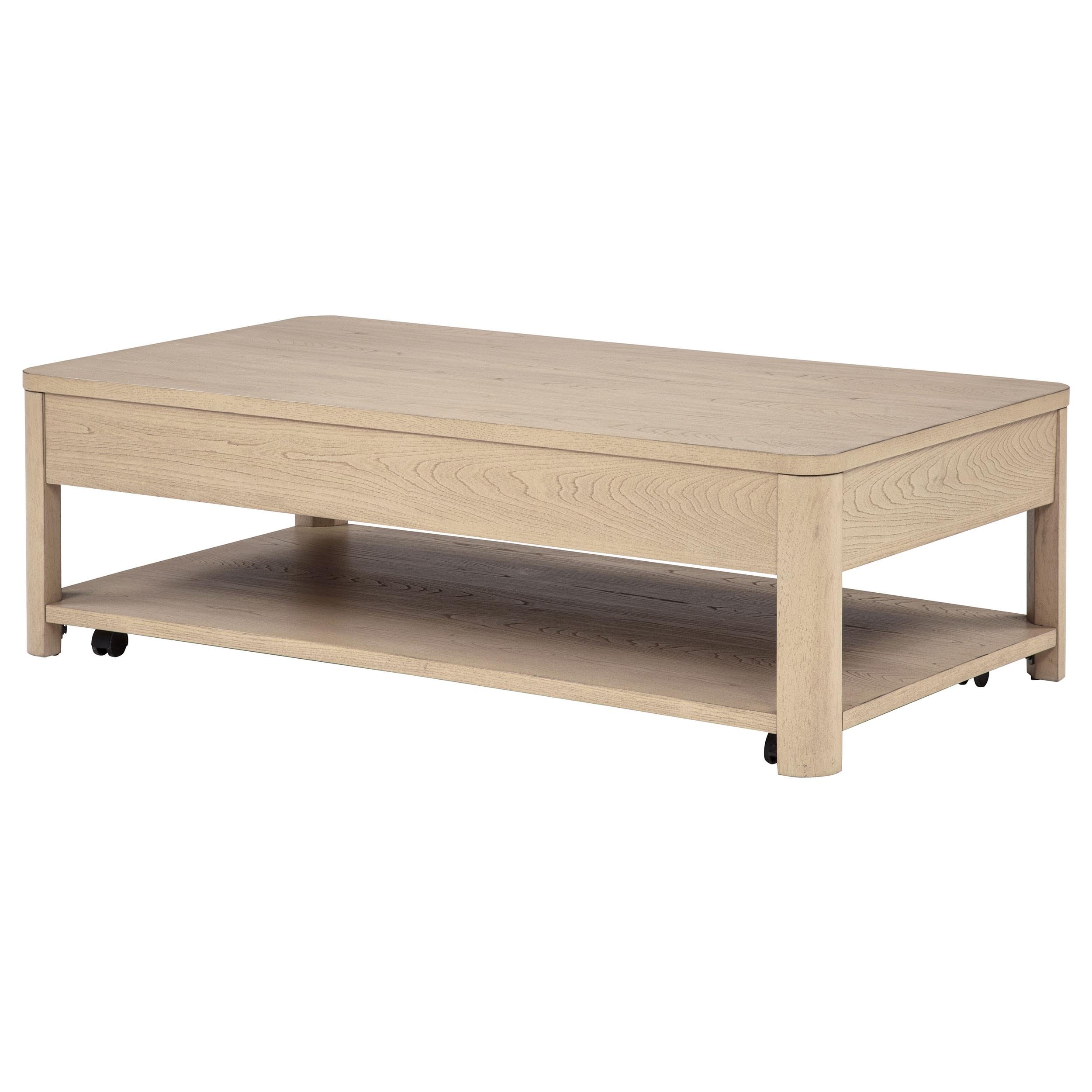  Coaster Furniture Marcelo 736058 Wood Coffee Table with 2 Drawers and Shelf - Light Elm IMAGE 10