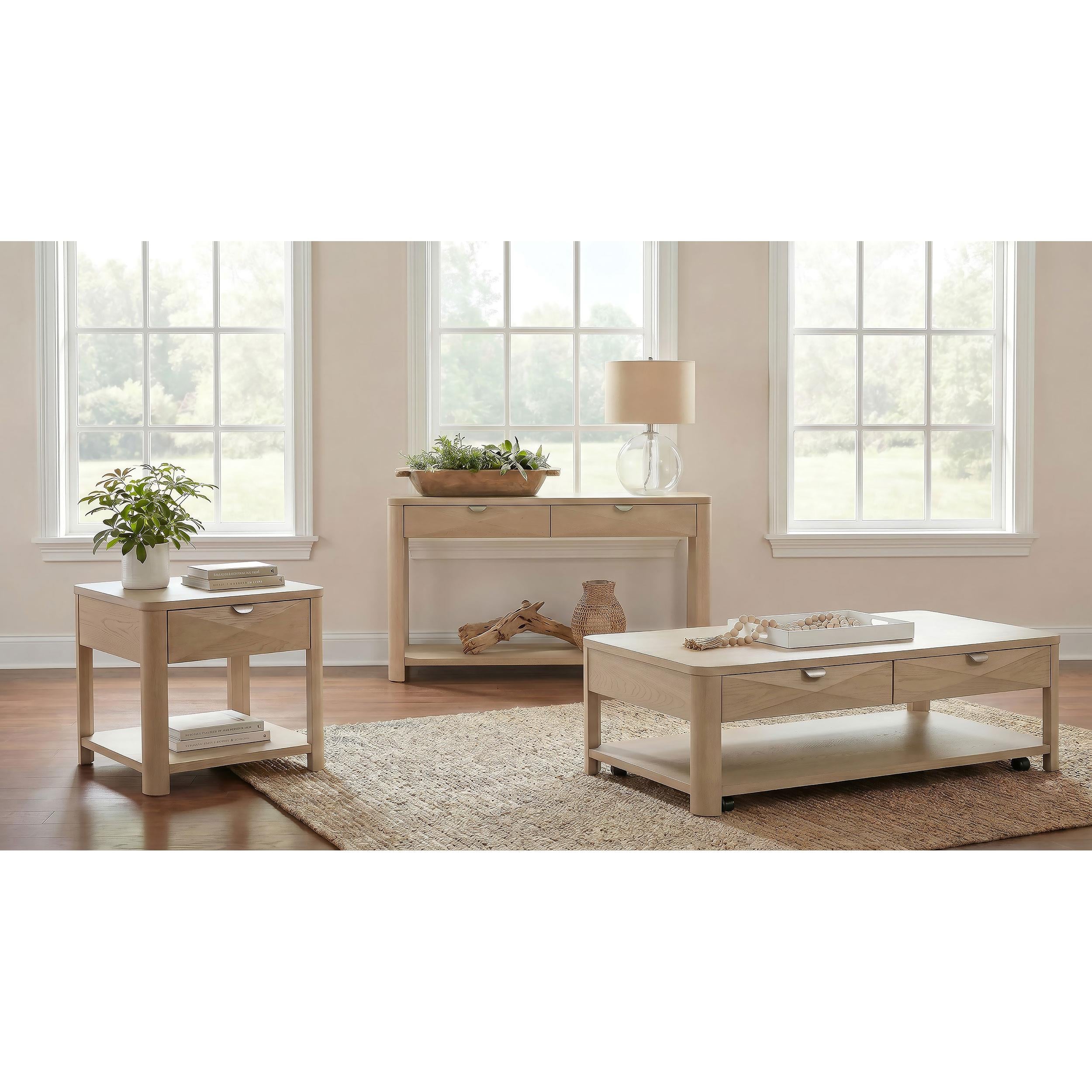  Coaster Furniture Marcelo 736058 Wood Coffee Table with 2 Drawers and Shelf - Light Elm IMAGE 14