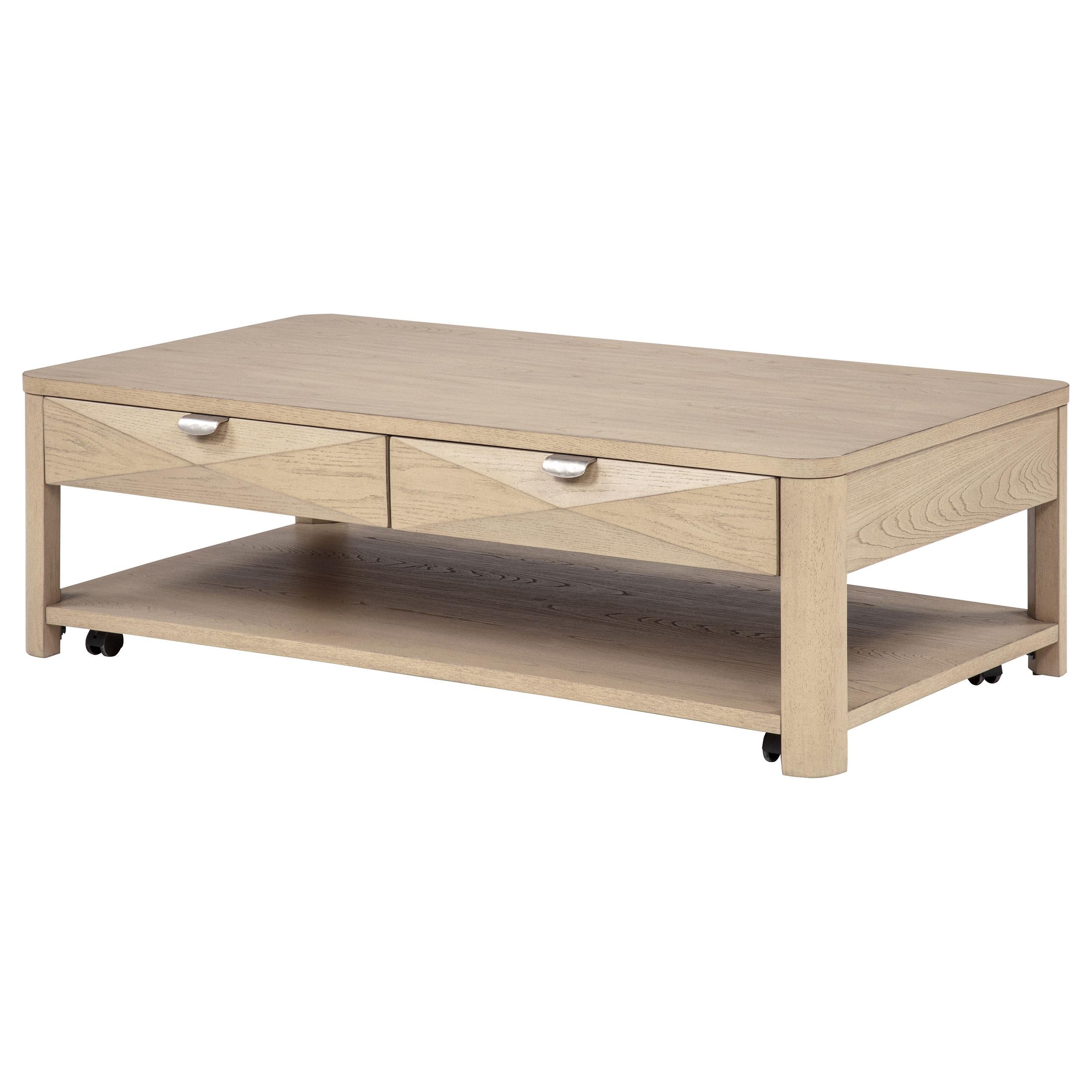  Coaster Furniture Marcelo 736058 Wood Coffee Table with 2 Drawers and Shelf - Light Elm IMAGE 15