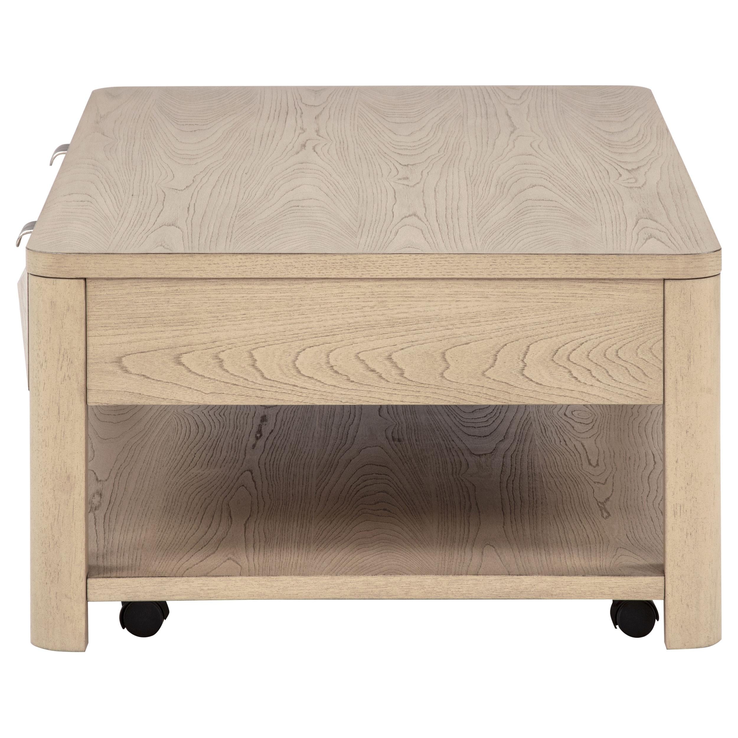  Coaster Furniture Marcelo 736058 Wood Coffee Table with 2 Drawers and Shelf - Light Elm IMAGE 2