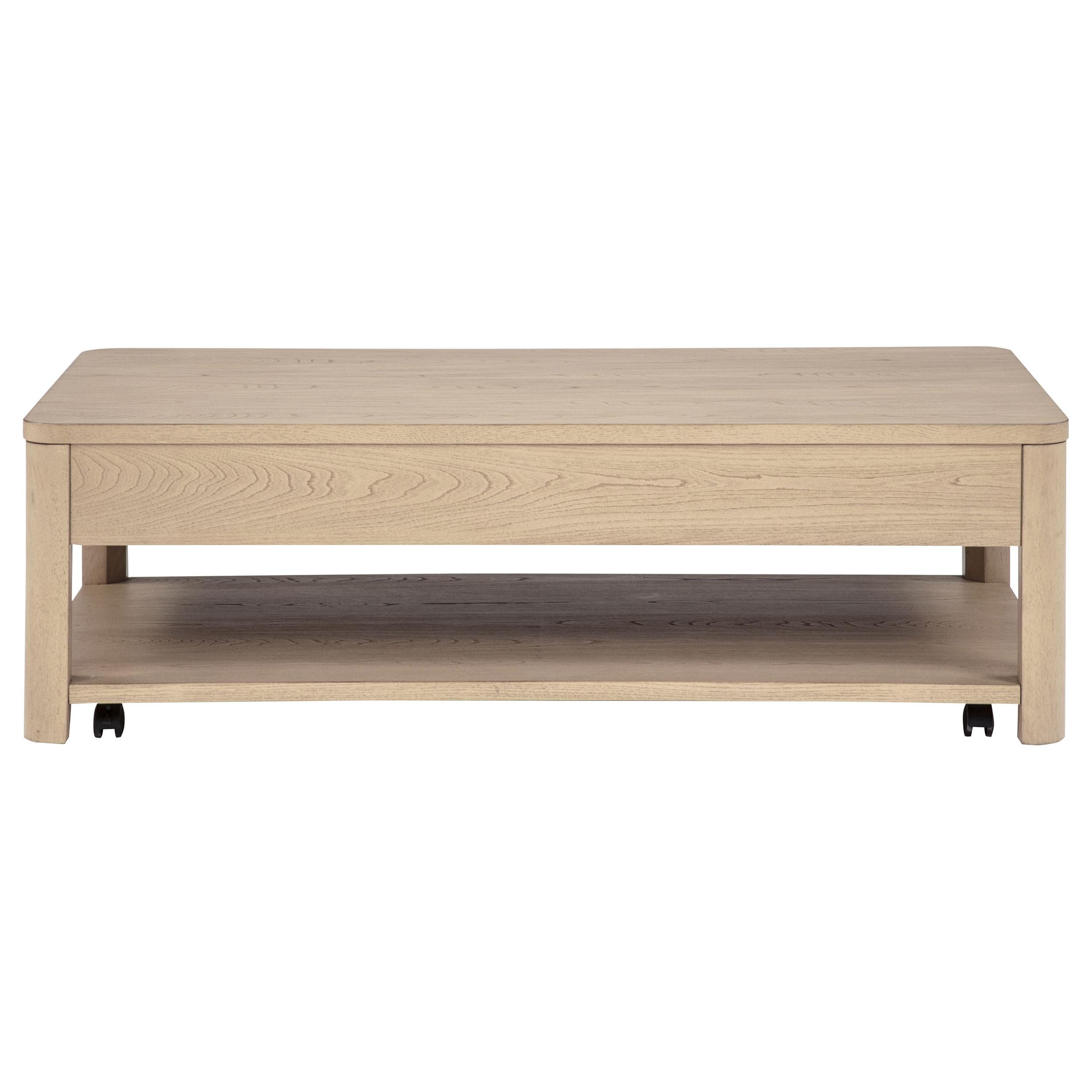 Coaster Furniture Marcelo 736058 Wood Coffee Table with 2 Drawers and Shelf - Light Elm IMAGE 7