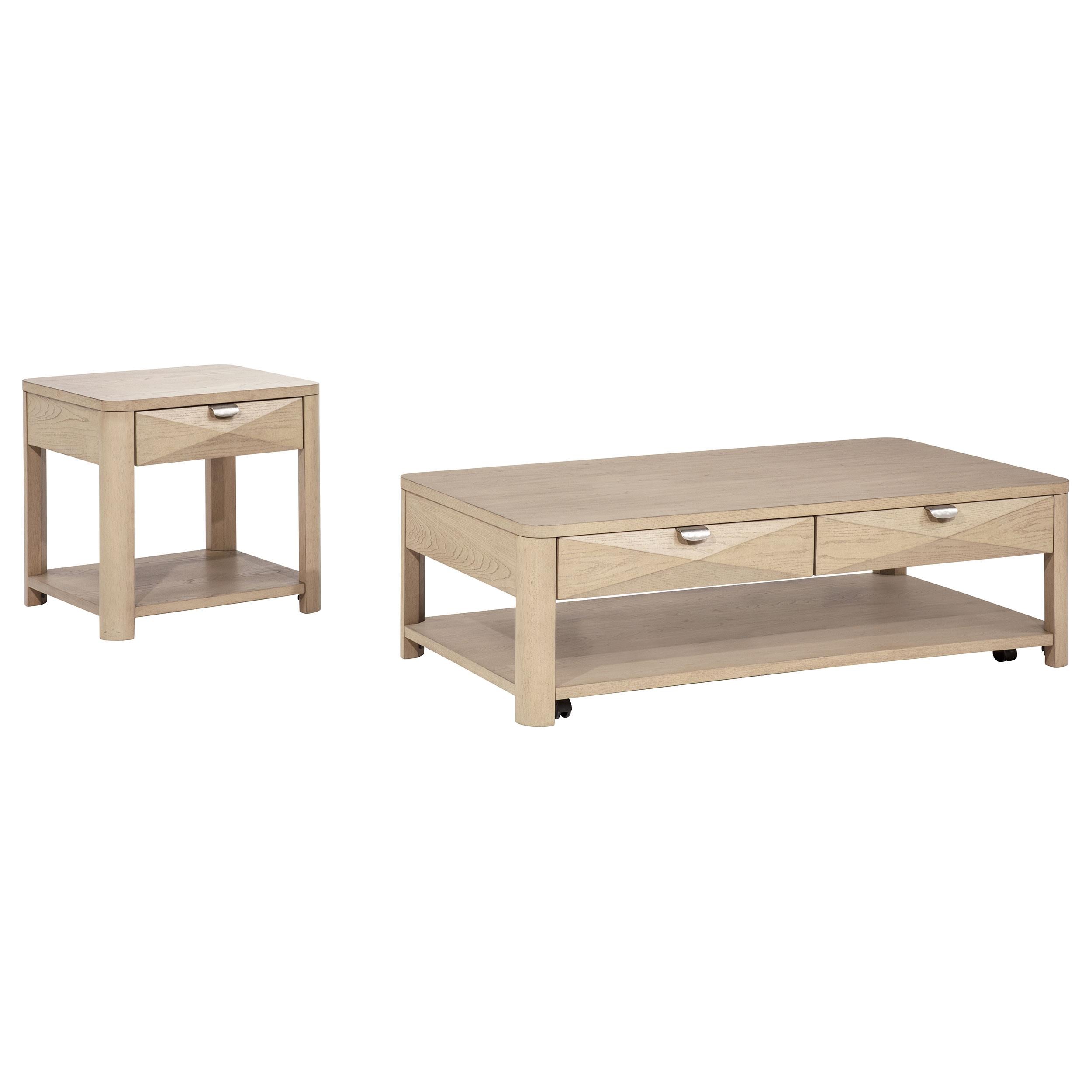  Coaster Furniture Marcelo 736058-S2 2-piece Coffee Table Set with Storage - Light Elm IMAGE 1