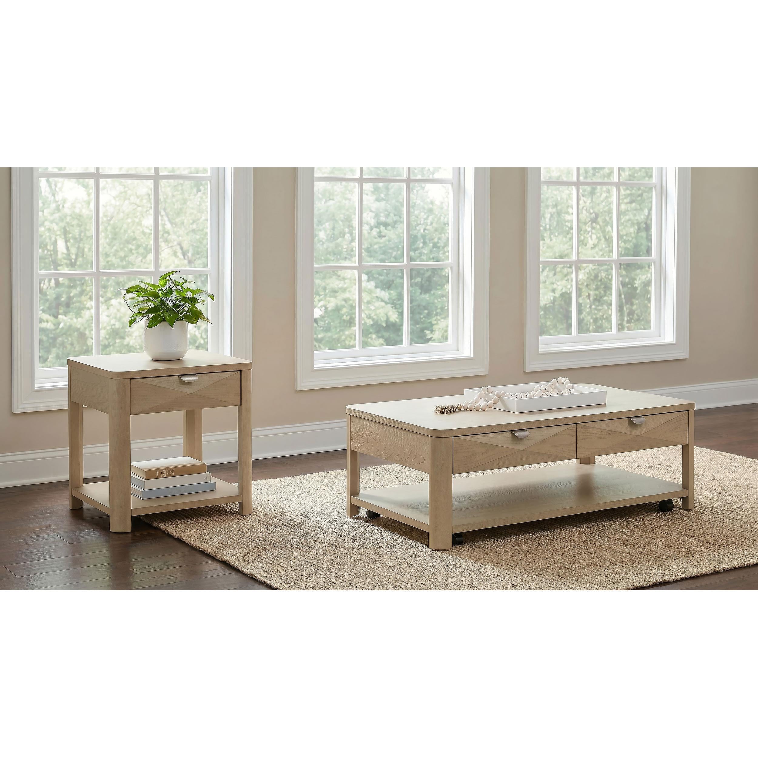  Coaster Furniture Marcelo 736058-S2 2-piece Coffee Table Set with Storage - Light Elm IMAGE 2
