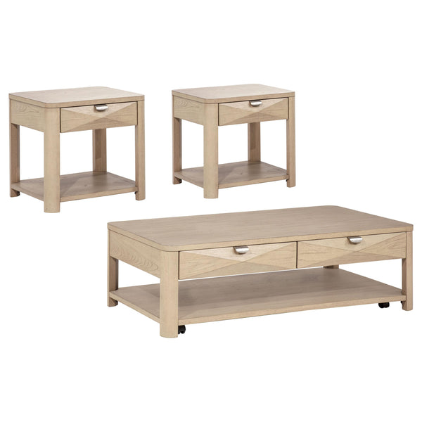 Coaster Furniture Marcelo 736058-S3 3-piece Coffee Table Set with Storage - Light Elm