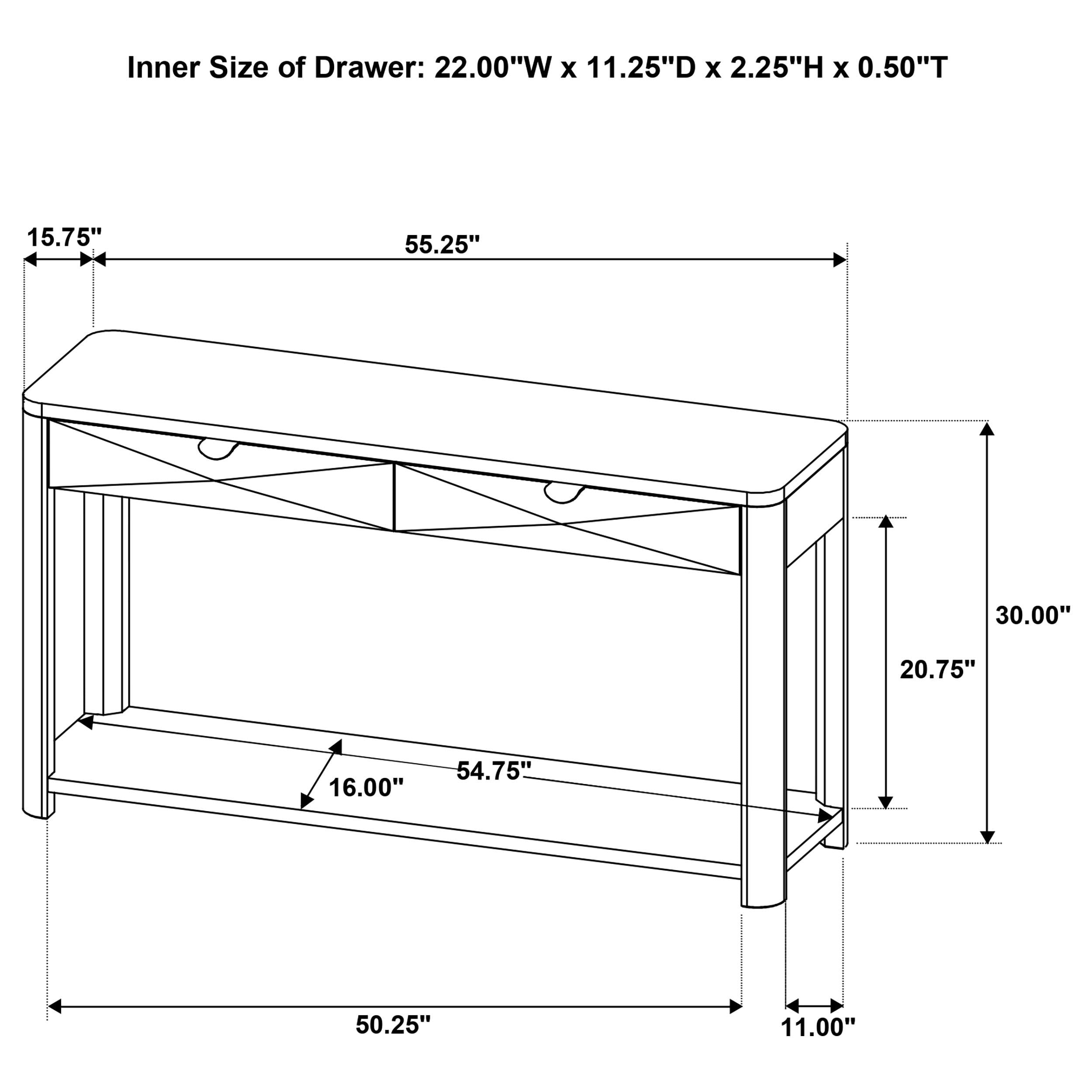  Coaster Furniture Marcelo 736059 Sofa Console Table with 2 Drawers and Shelf - Light Elm IMAGE 12