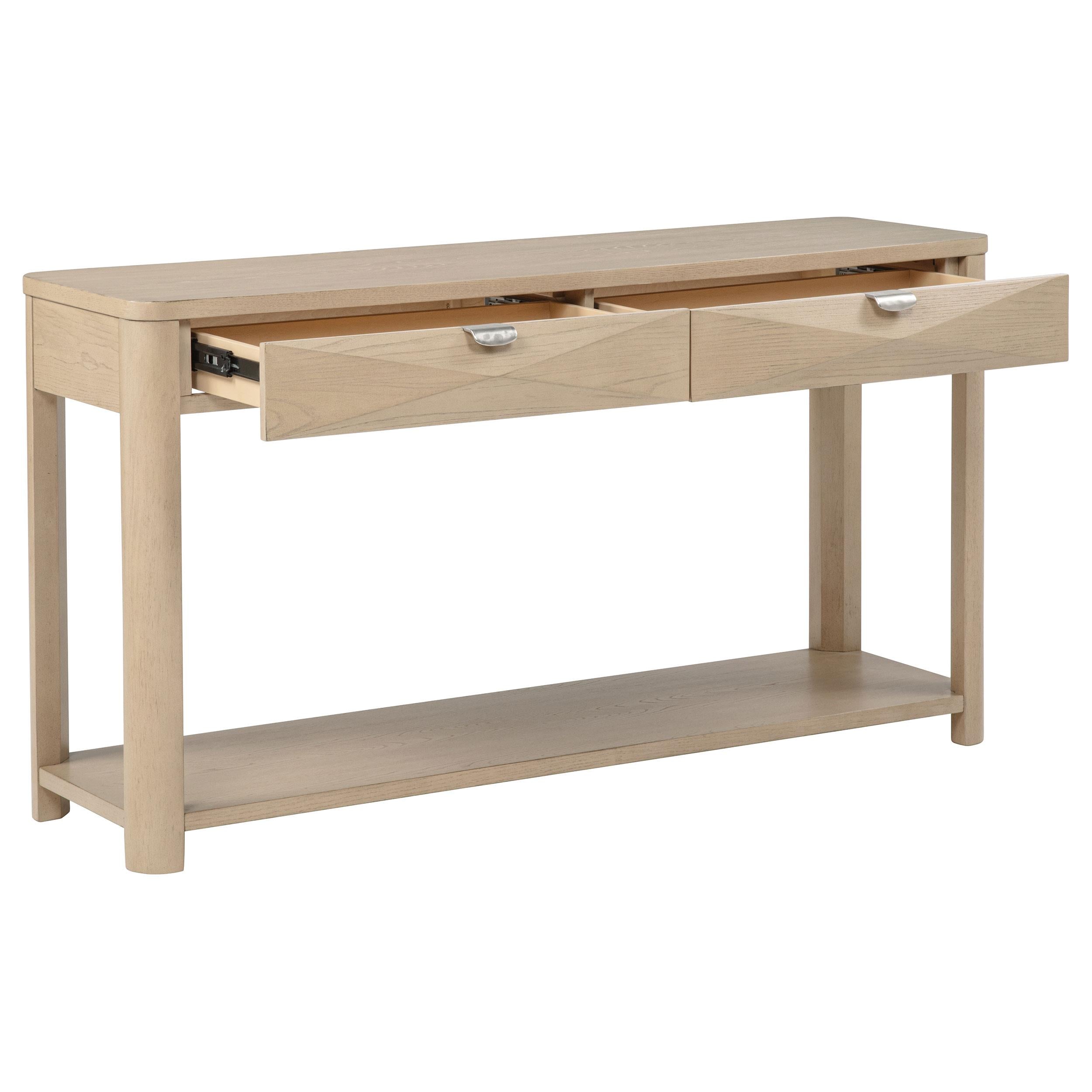  Coaster Furniture Marcelo 736059 Sofa Console Table with 2 Drawers and Shelf - Light Elm IMAGE 7