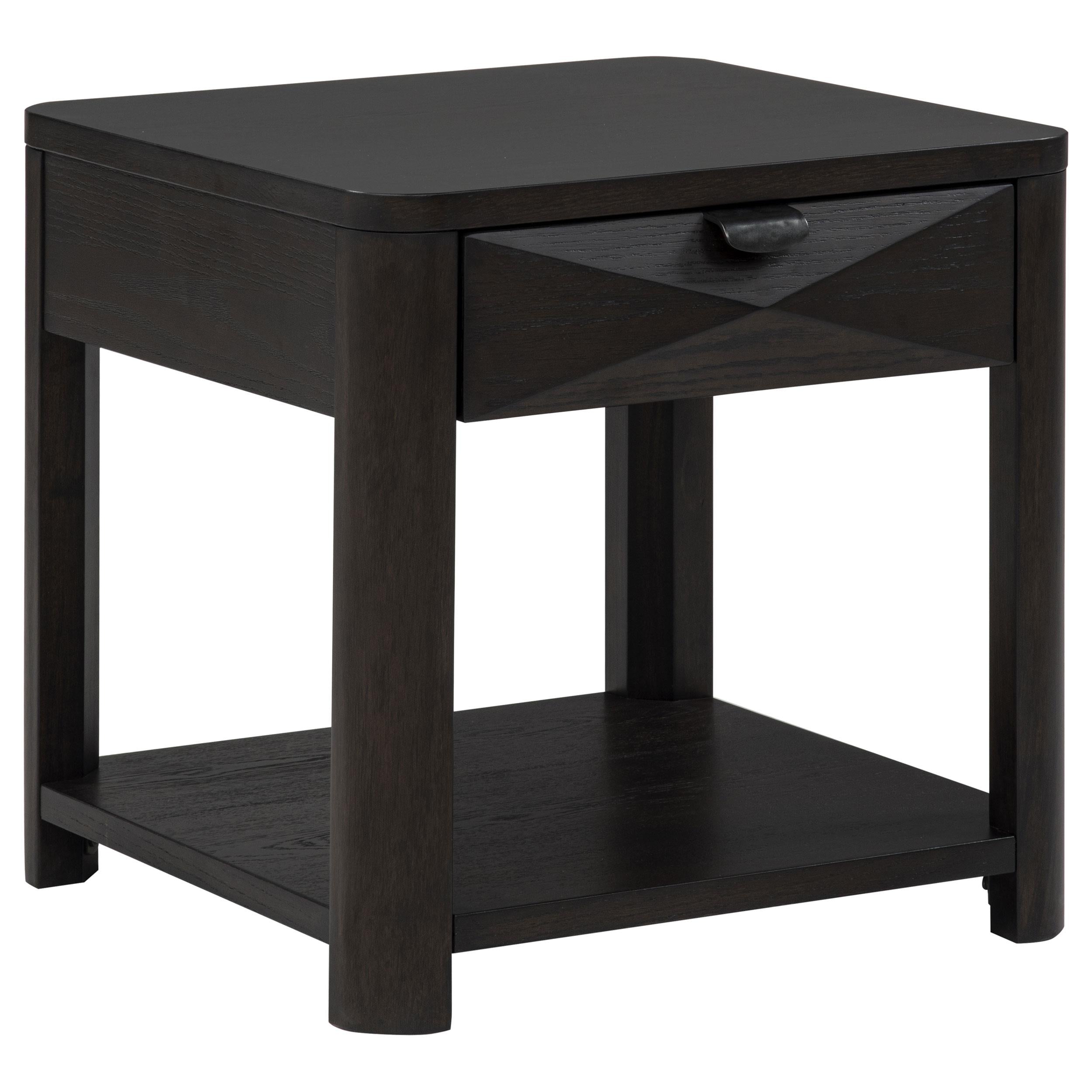  Coaster Furniture Marcelo 736067 Wood End Table with Drawer and Shelf - Coffee IMAGE 1