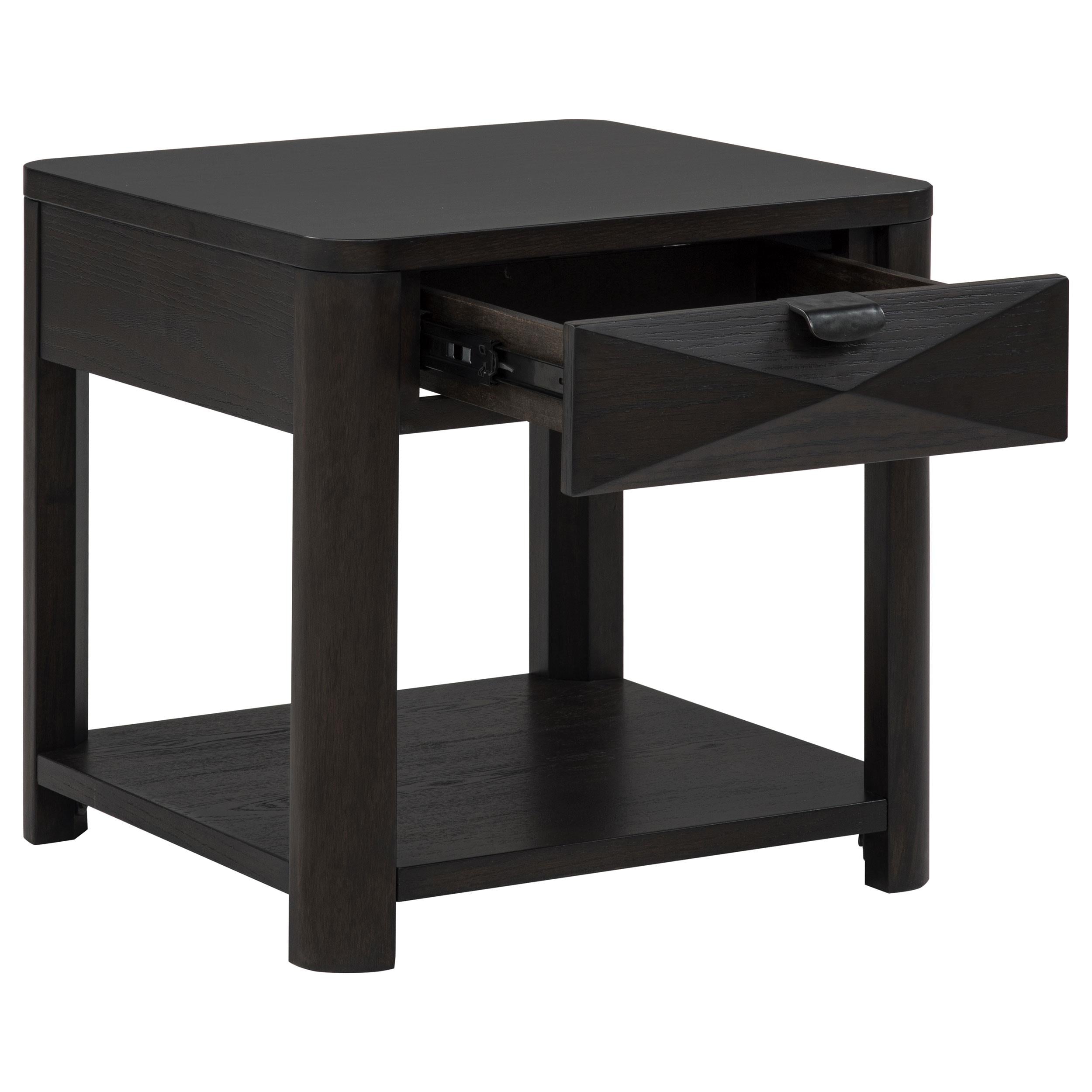  Coaster Furniture Marcelo 736067 Wood End Table with Drawer and Shelf - Coffee IMAGE 9