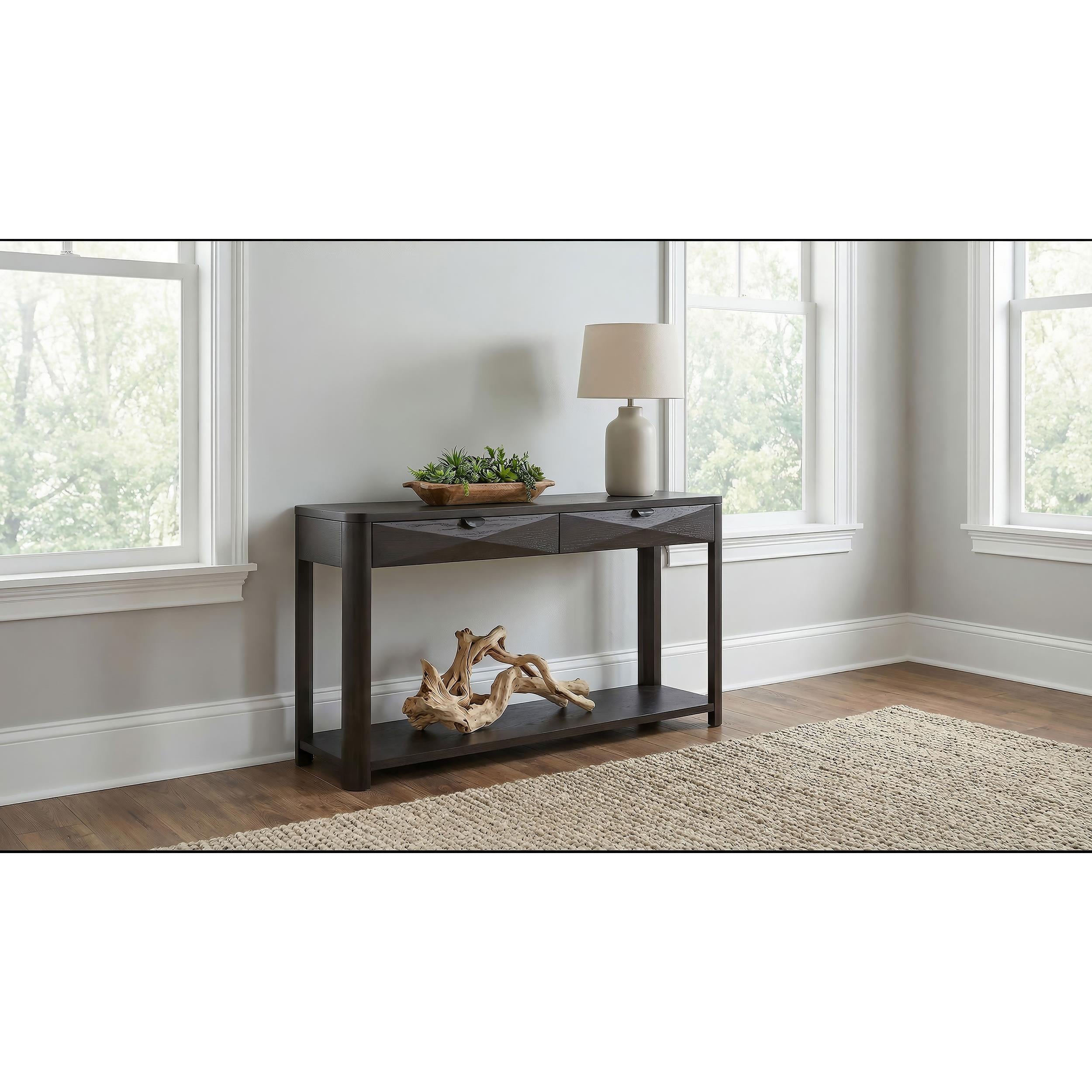  Coaster Furniture Marcelo 736069 Sofa Console Table with 2 Drawers and Shelf - Coffee IMAGE 2