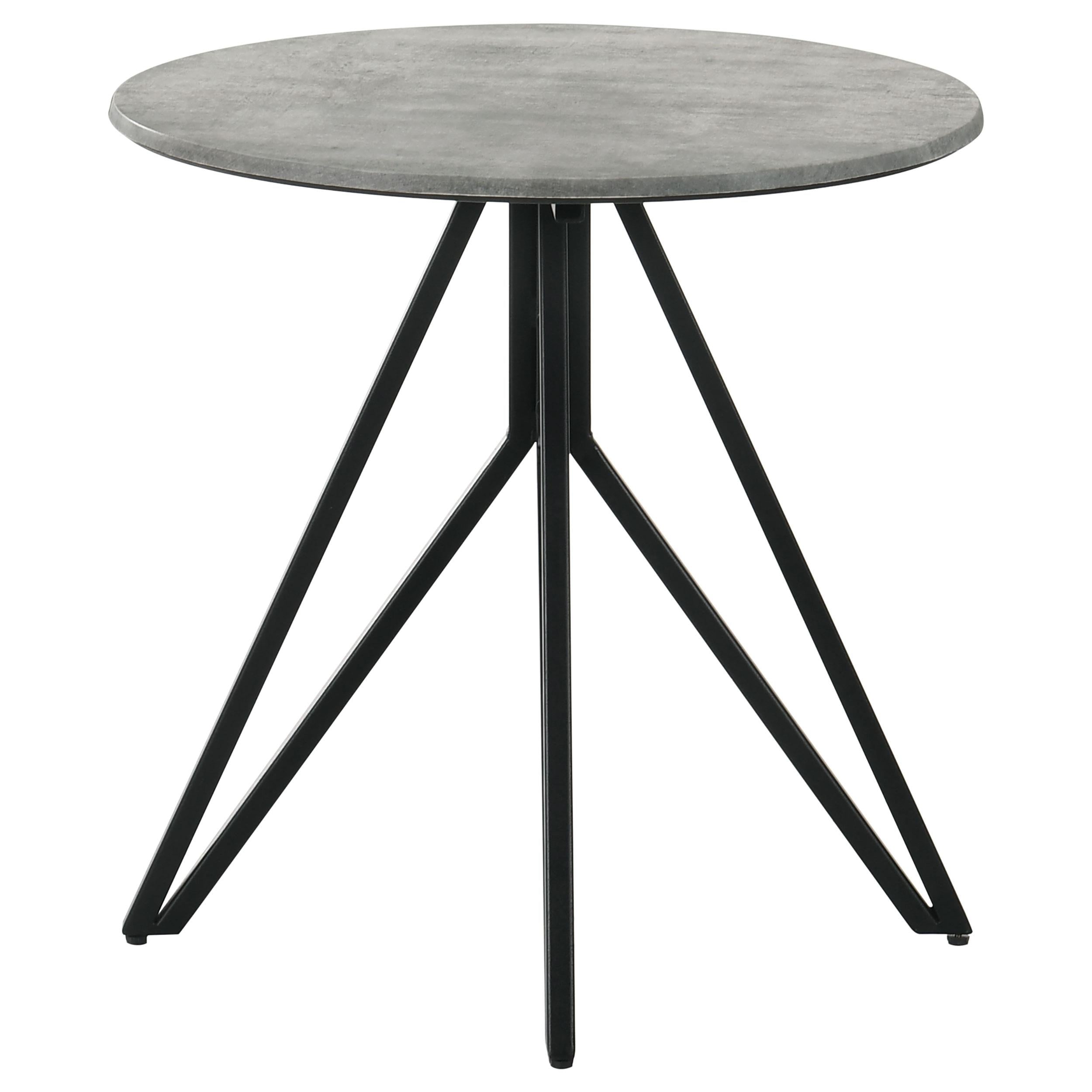  Coaster Furniture Hadi 736178-S2 2-piece Round SmartTop Coffee and End Table Set - Cement IMAGE 3