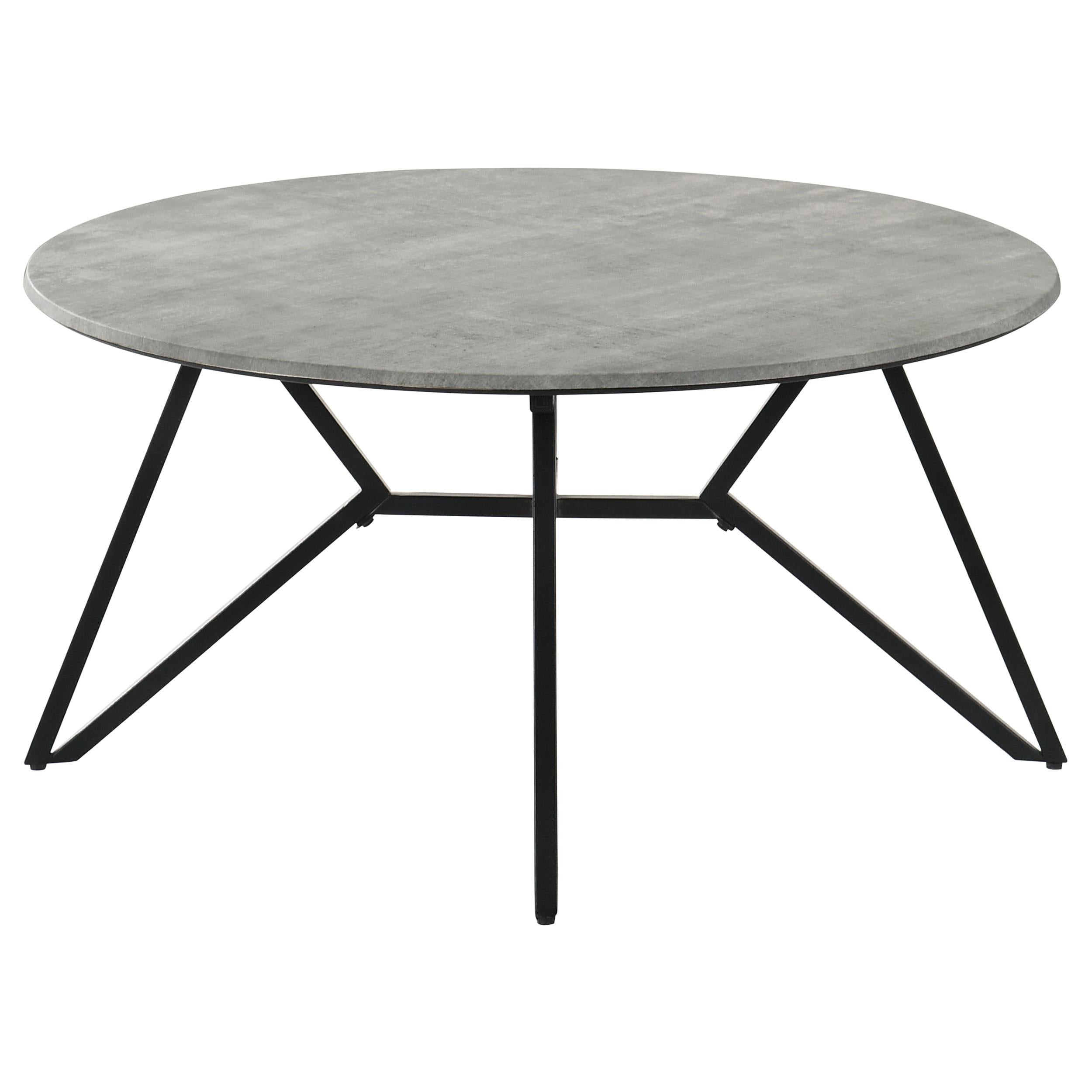  Coaster Furniture Hadi 736178-S2 2-piece Round SmartTop Coffee and End Table Set - Cement IMAGE 4