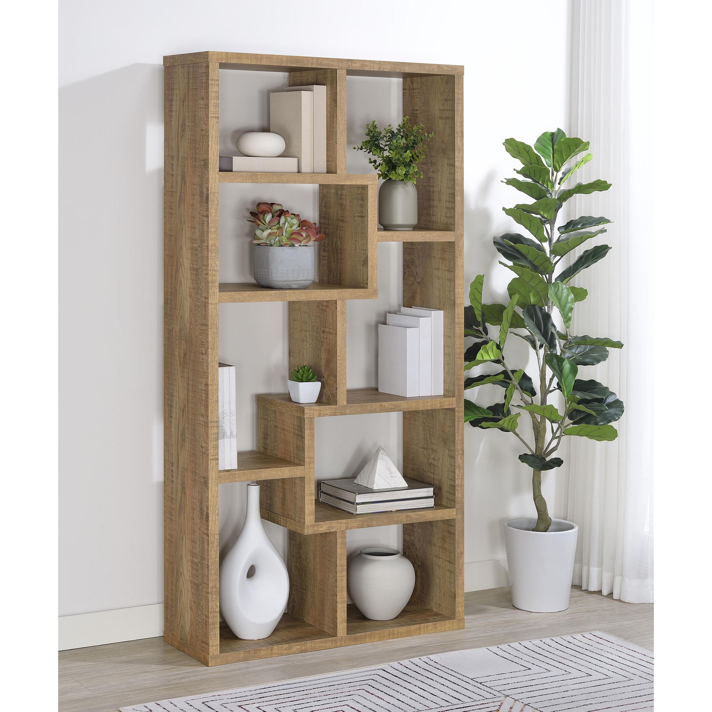  Coaster Furniture Theo 800515 71-inch 6-shelf Bookshelf - Mango IMAGE 7