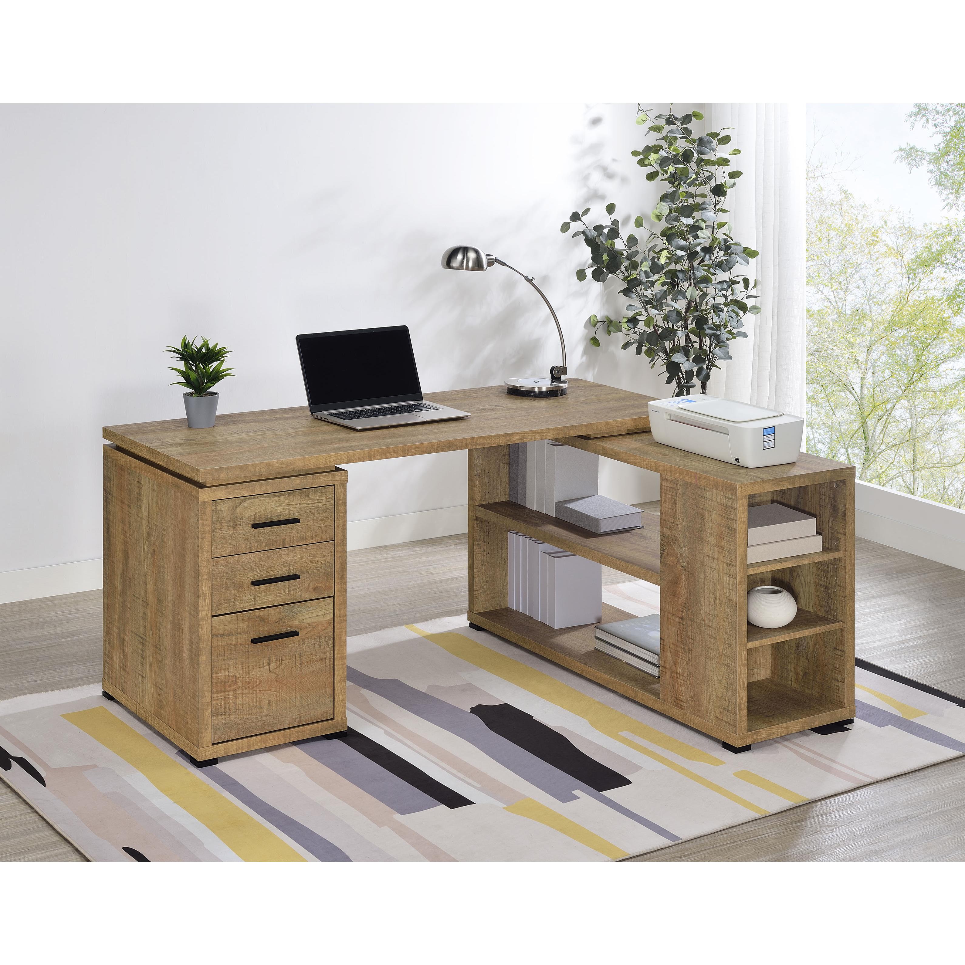  Coaster Furniture Yvette 800786 60-inch 3-drawer L-Shape Computer Desk - Mango IMAGE 2