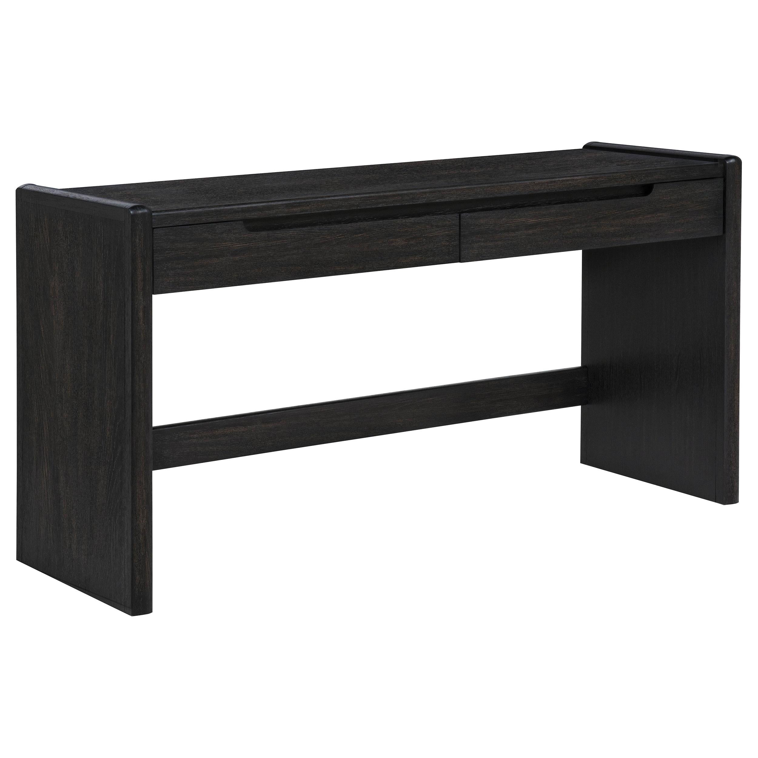  Coaster Furniture Leandro 800790 2-drawer Home Office Writing Desk - Burnished Black IMAGE 1