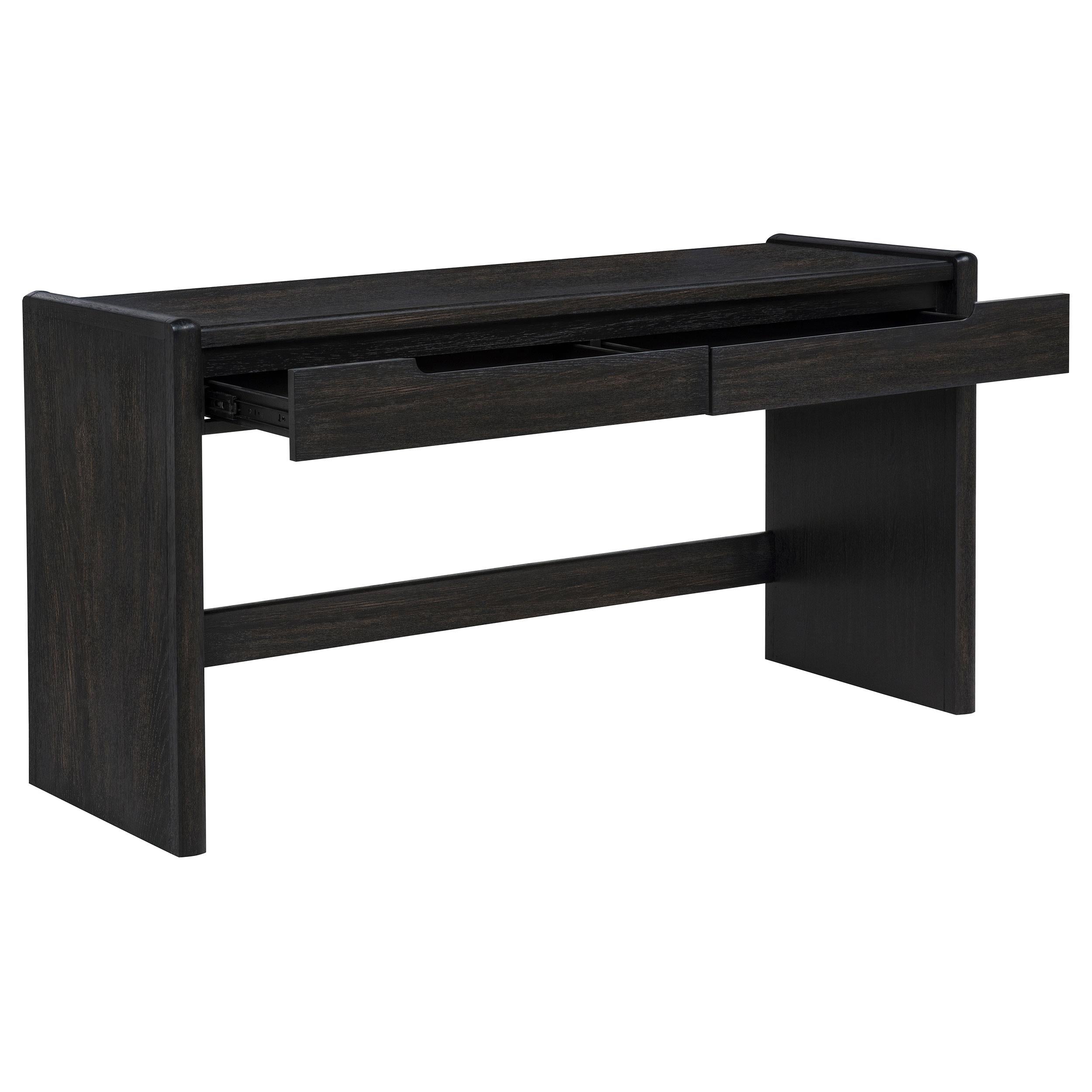  Coaster Furniture Leandro 800790 2-drawer Home Office Writing Desk - Burnished Black IMAGE 10